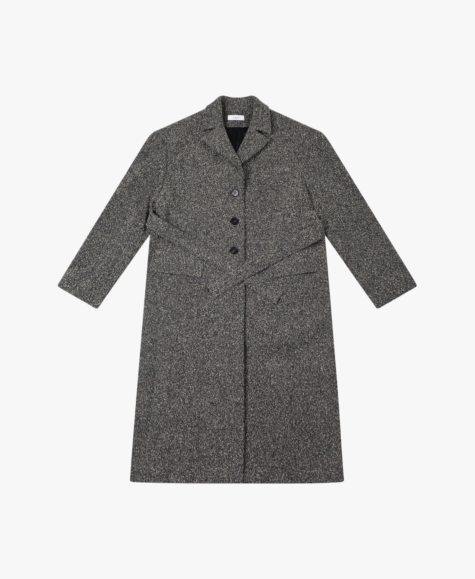 WOOL-BLEND TEXTURED LONG COAT made by YIBRI