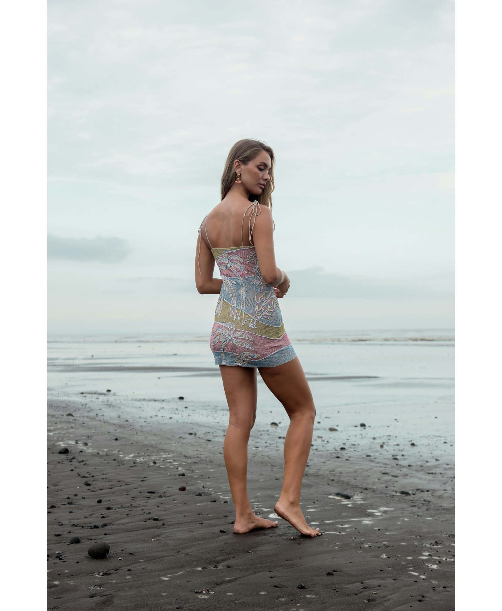 Elodie Luxury Halter Pastel Coloured Party Dress made by Oceanus Swimwear