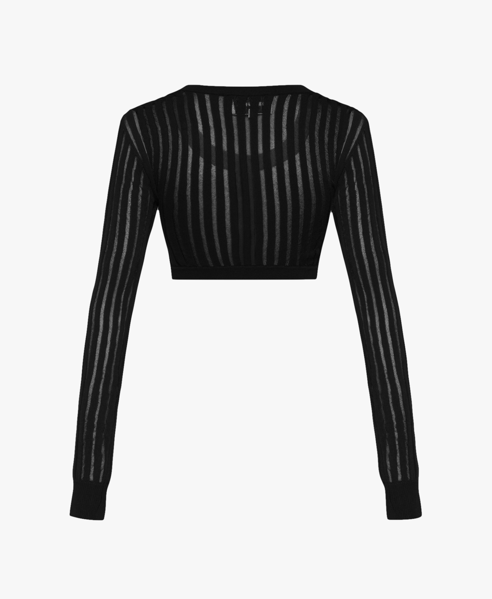 TULLE-PANELED KNIT CARDIGAN in Black made by KEBURIA