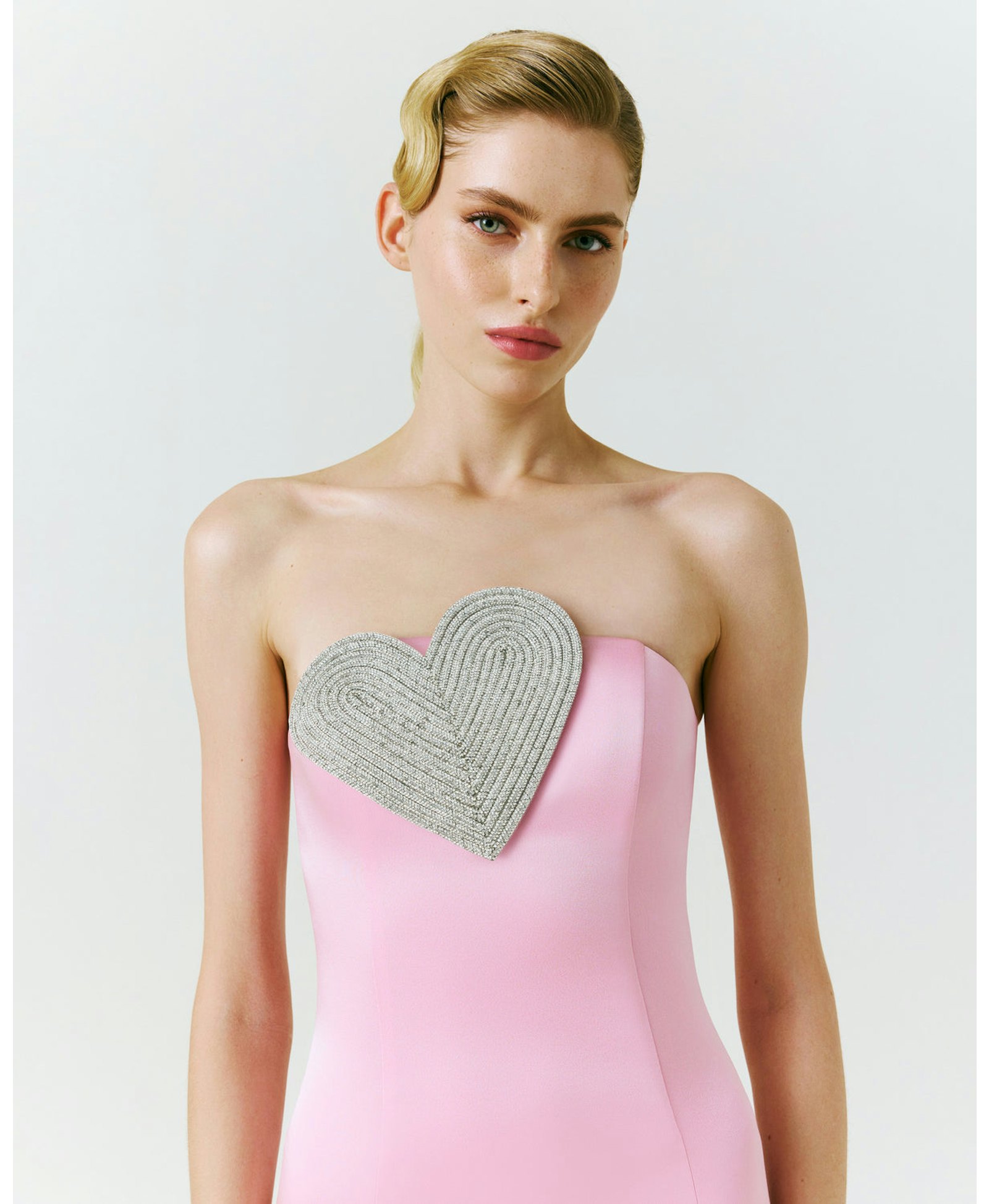 Heart-Embellished Strapless Mini Dress made by NDS The Label