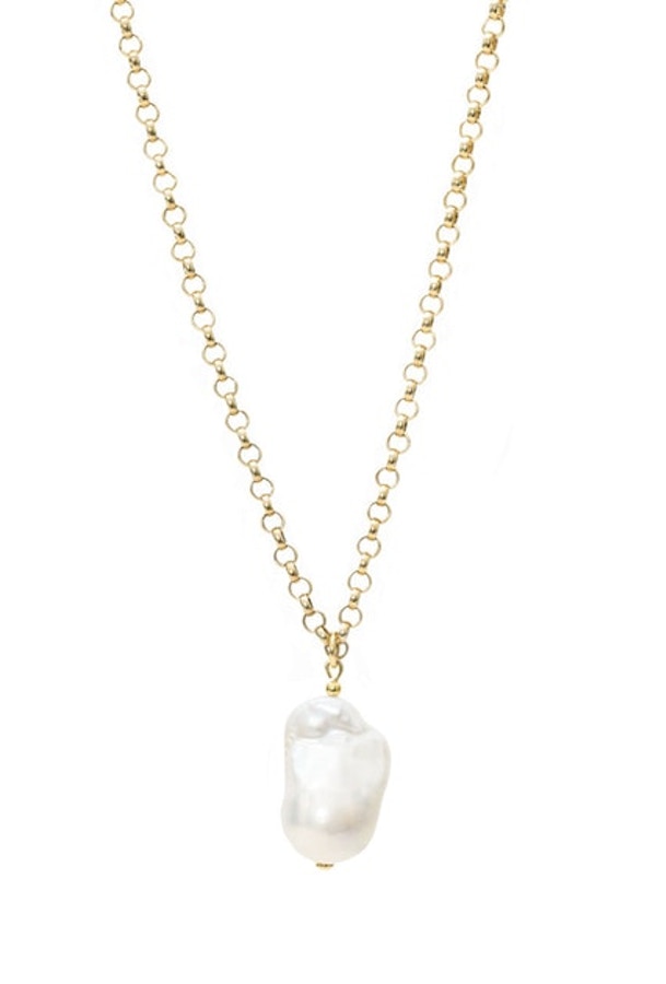 Alesya Orlova Baroque Pearl Necklace Thick In Gold