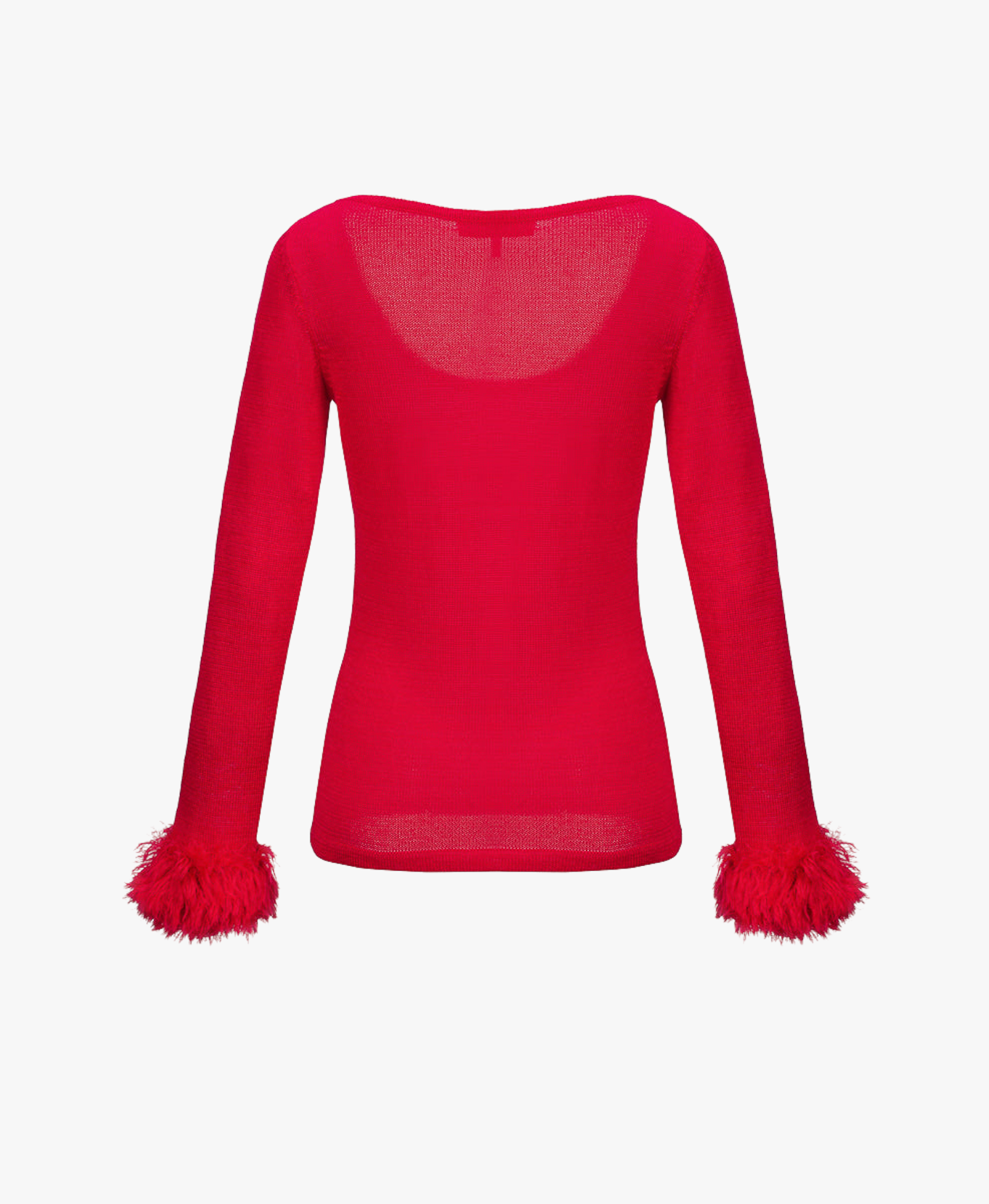 Red Knit Top With Handmade Knit Cuffs made by ANDREEVA