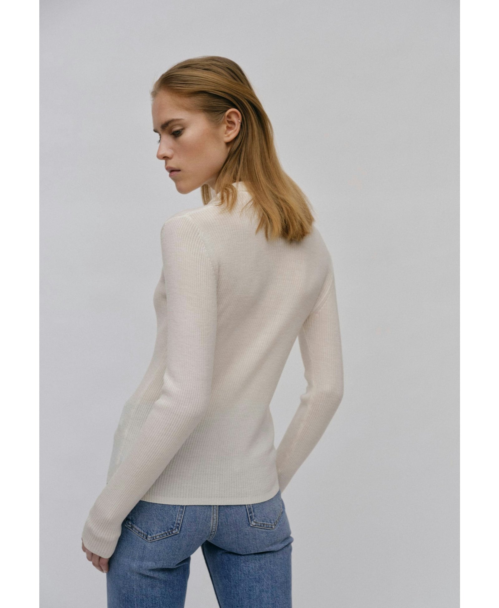 Cadee Knit Polo Blouse - Off White made by HERSKIND