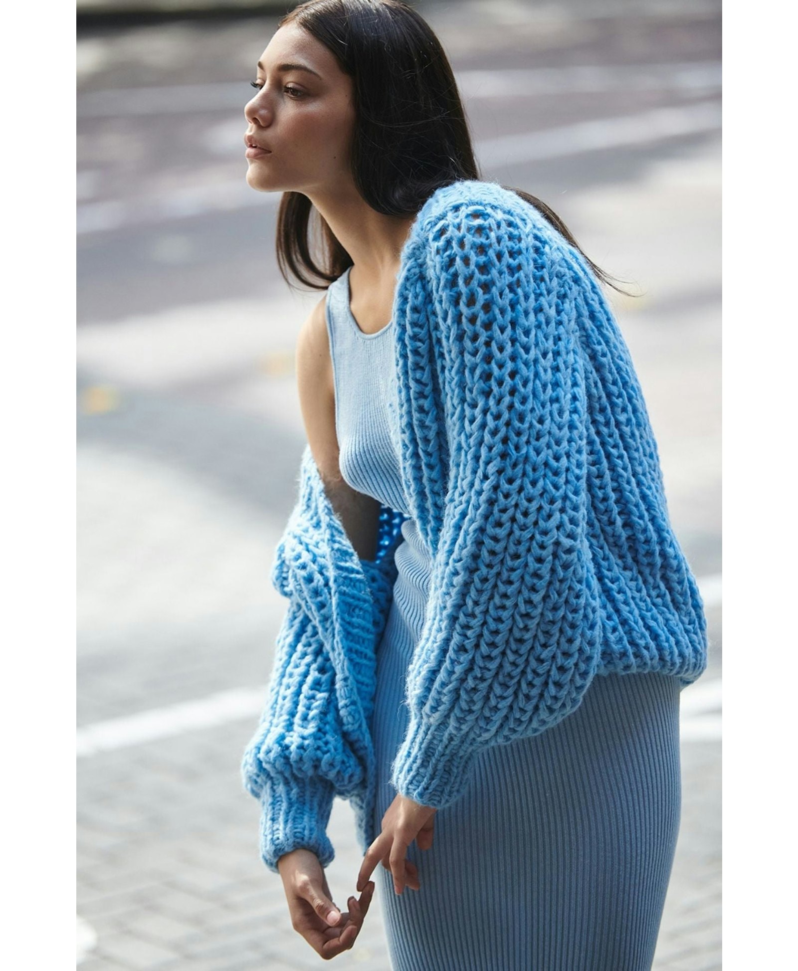 YACU Cardigan in Blue made by AYNI