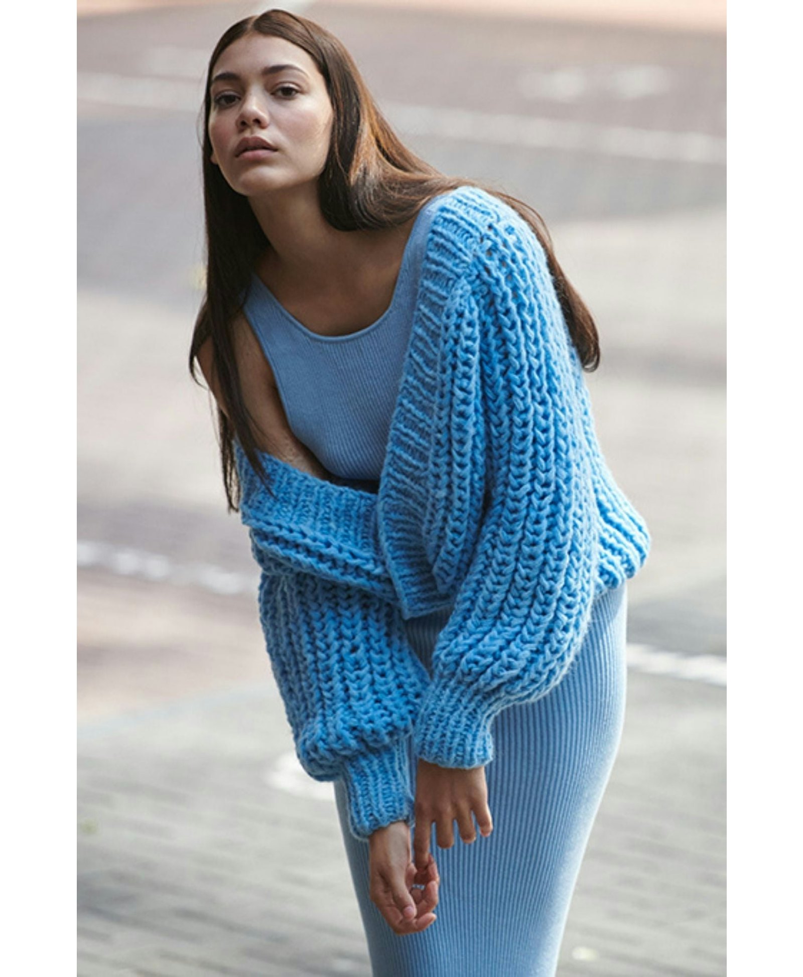 YACU Cardigan in Blue made by AYNI