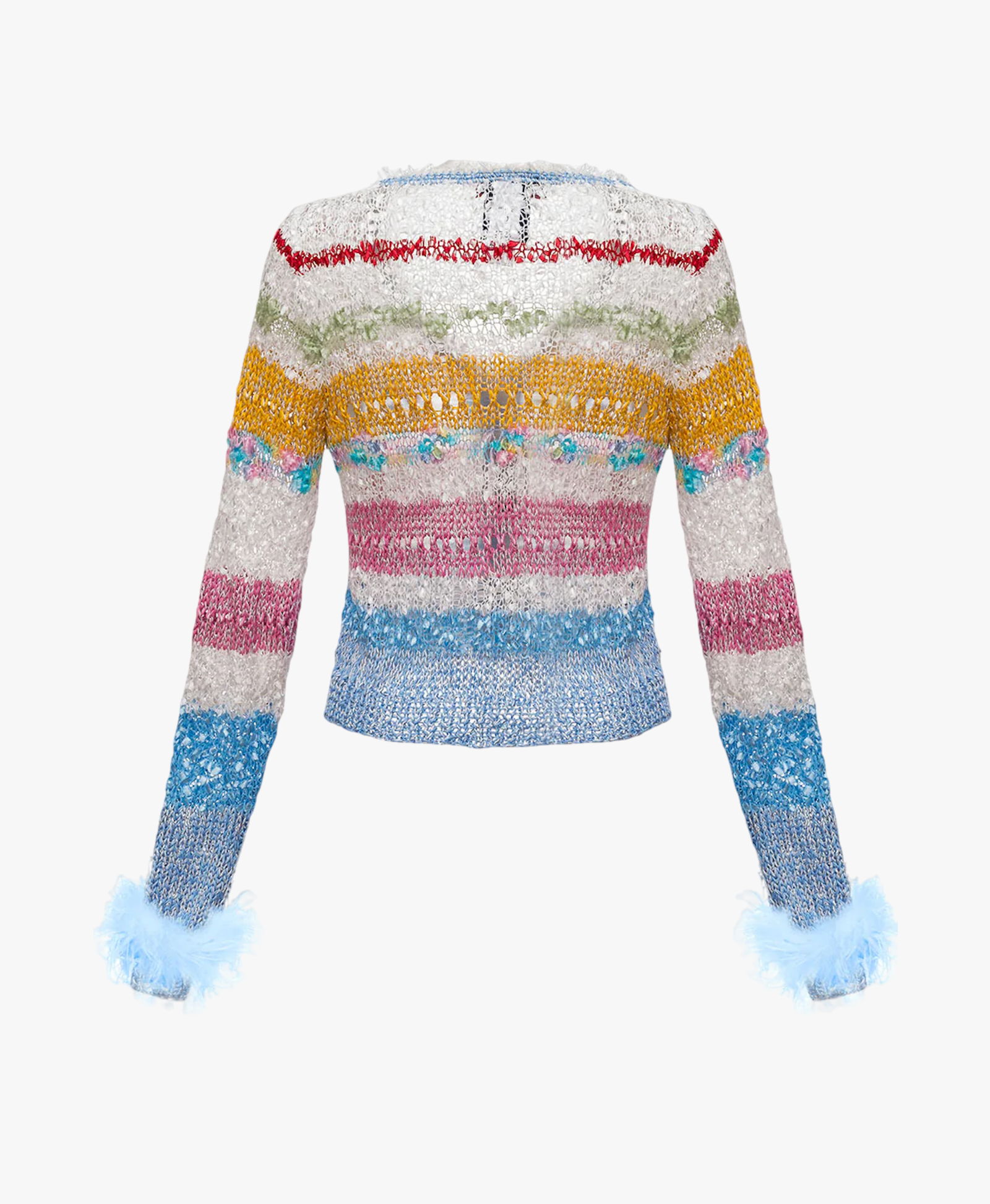 California Handmade Knit Sweater With Feathers made by ANDREEVA