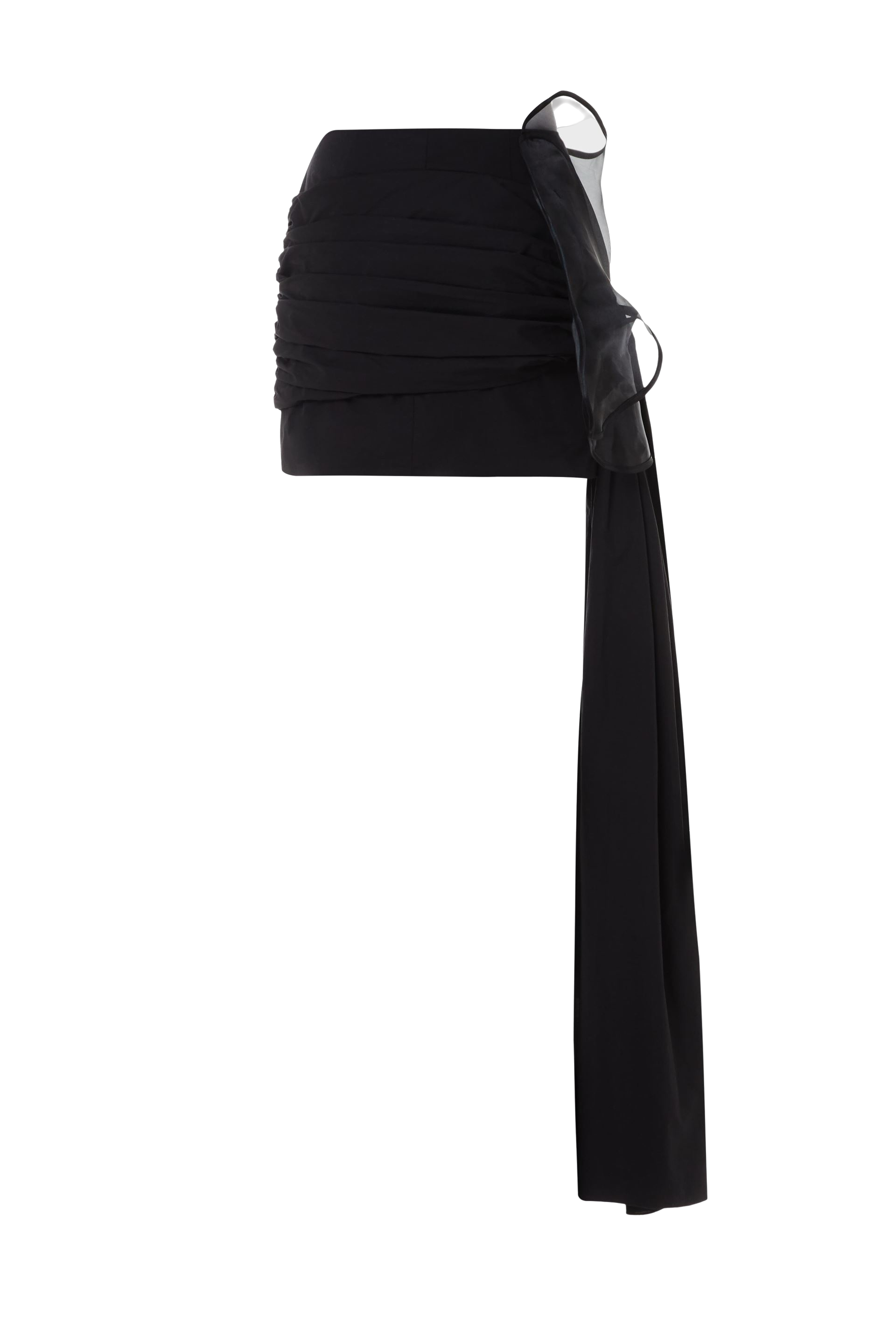 Shop Malva Florea Black Mini Skirt With Train