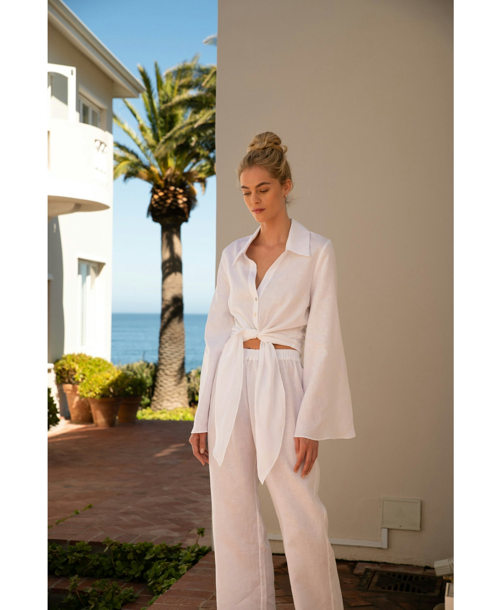 Adrienne trousers white made by MandiBreeze