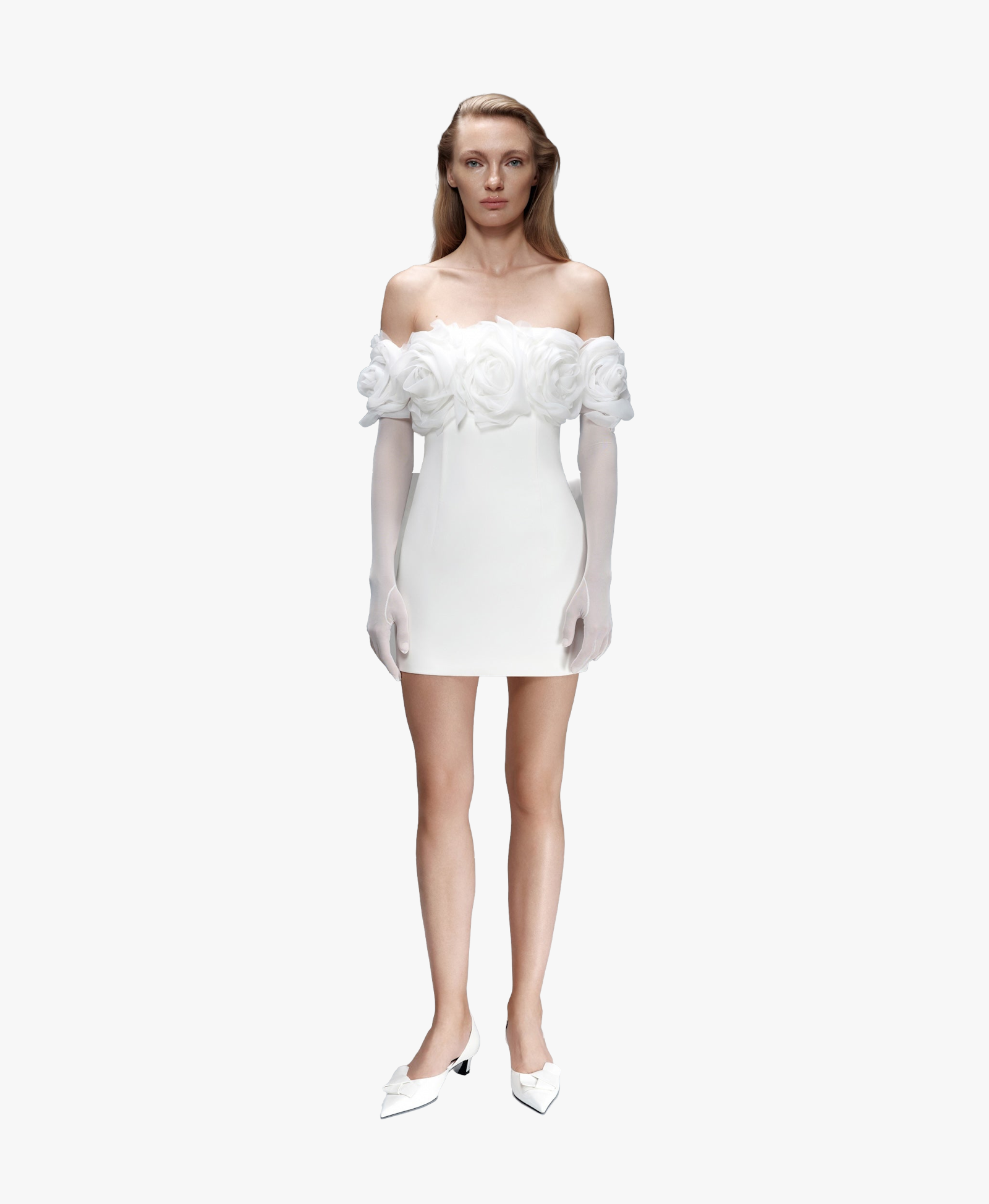 Floral-Appliqué Crepe Mini Dress made by NDS The Label