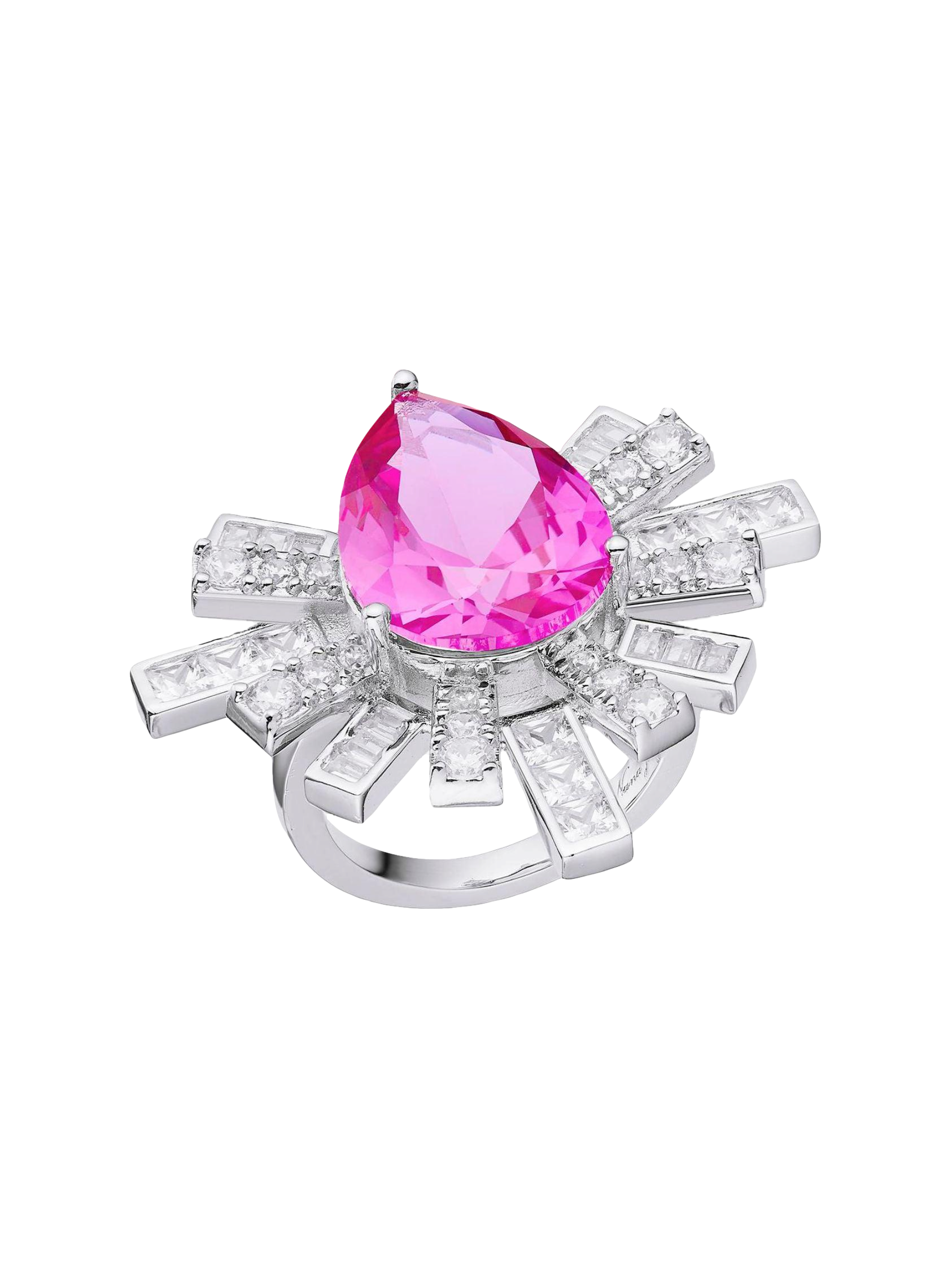 Nana Jacqueline Keira Ring (pink) In Silver