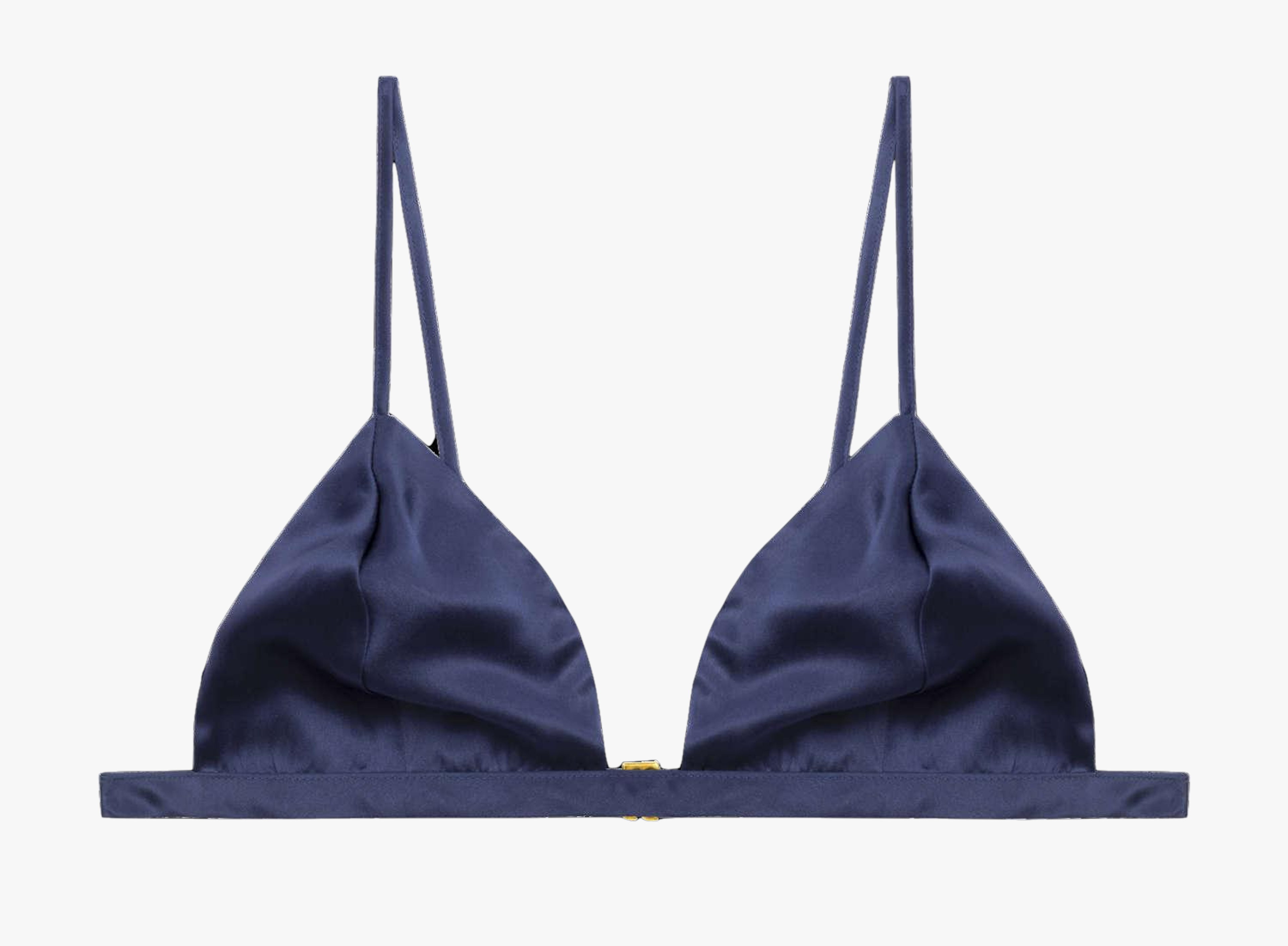 Shop IVY NAVY BLUE: GOTS ORGANIC SILK SOFT CUP TRIANGLE BRA TOP from HERTH  at Seezona