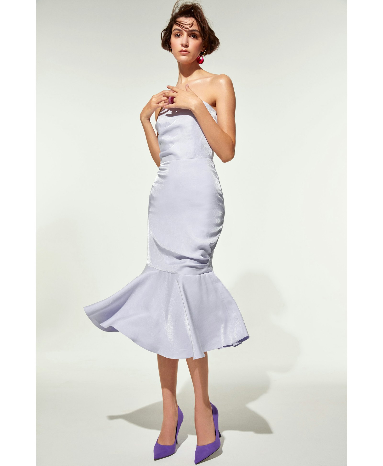 Noa Strapless Dress in Lilac made by Nazli Ceren