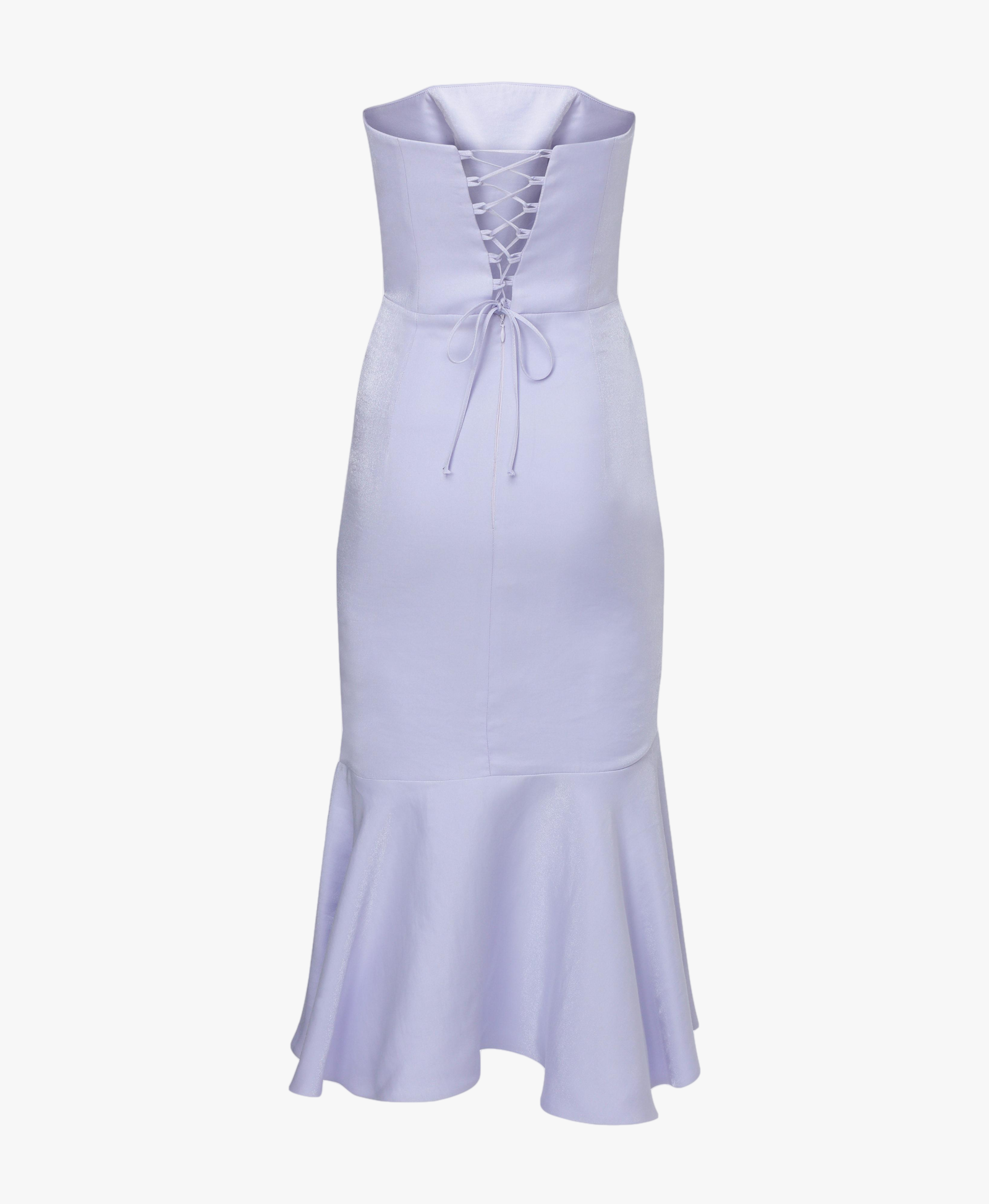 Noa Strapless Dress in Lilac made by Nazli Ceren