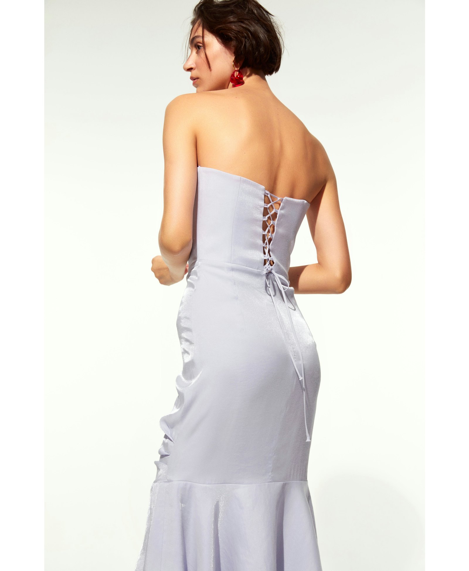 Noa Strapless Dress in Lilac made by Nazli Ceren