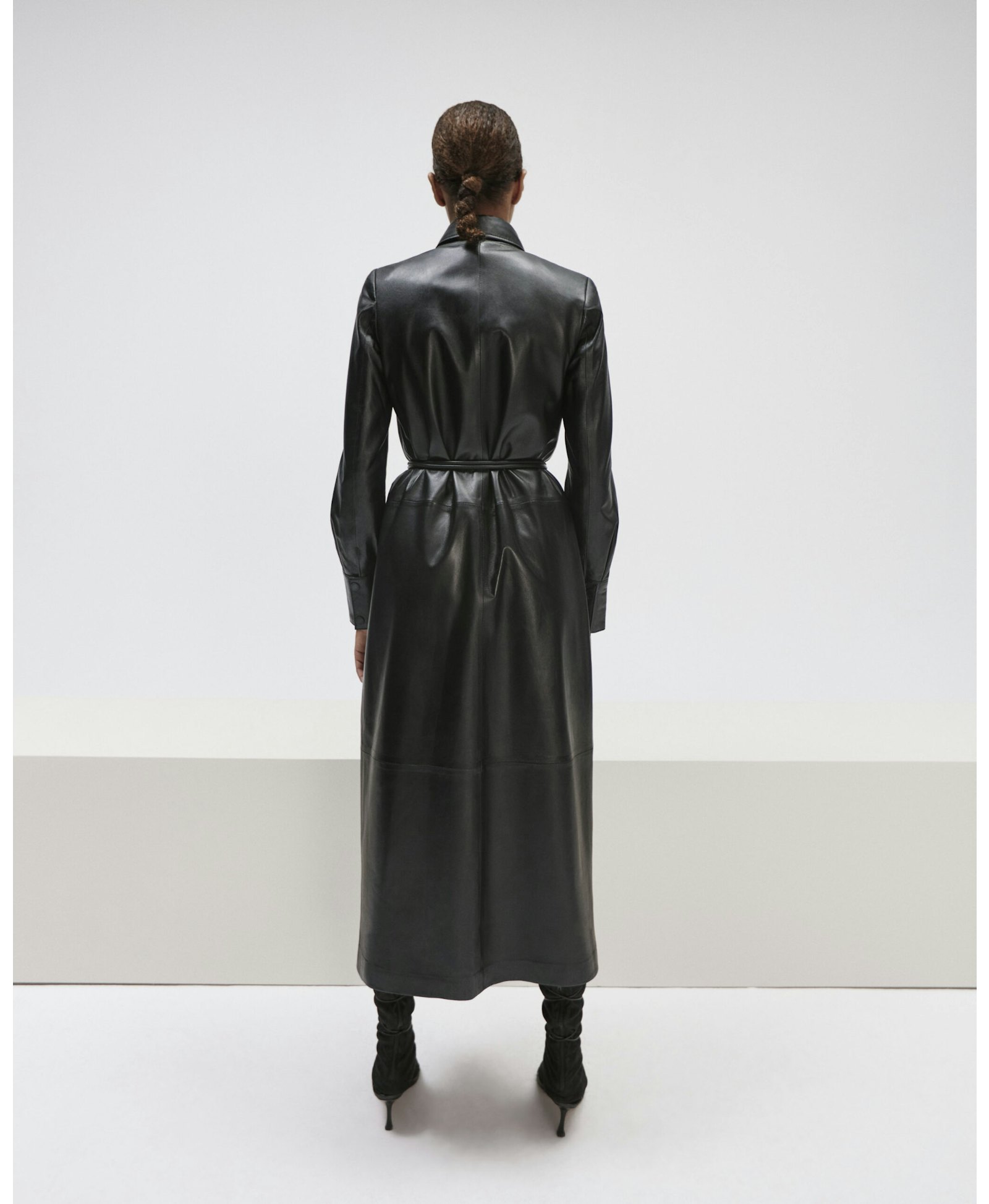 Leather Longline Dress With Pockets made by YAVORSKA