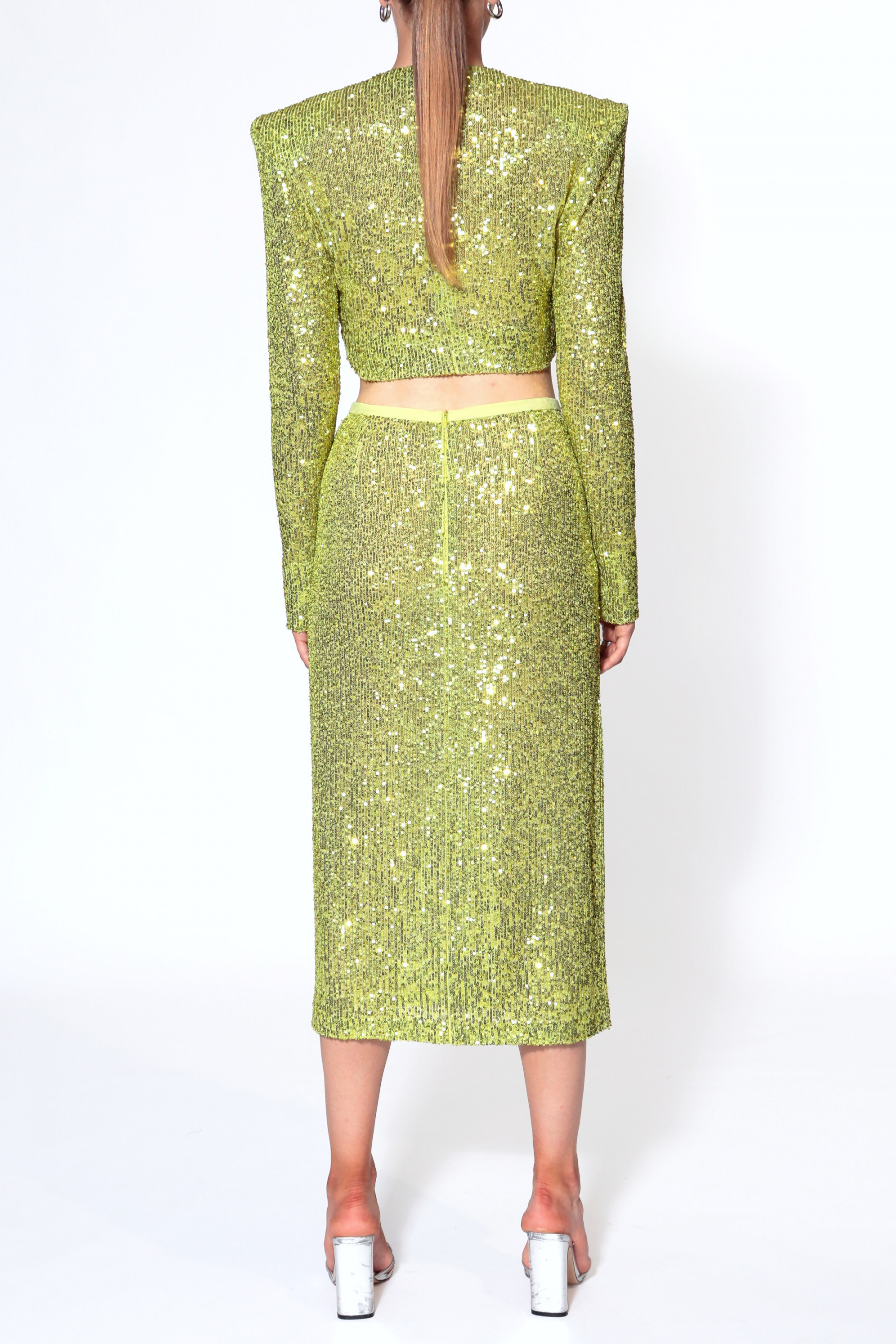 Shop Halewski Skirt Zuza Lemon Sparkle In Smoke Grey