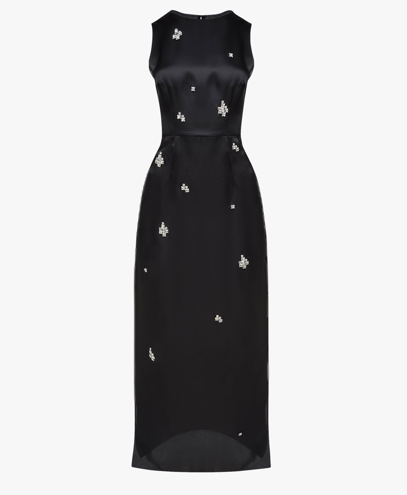 SILK ORGANZA COLUMN DRESS WITH JEWEL EMBELLISHMENTS made by NDS The Label