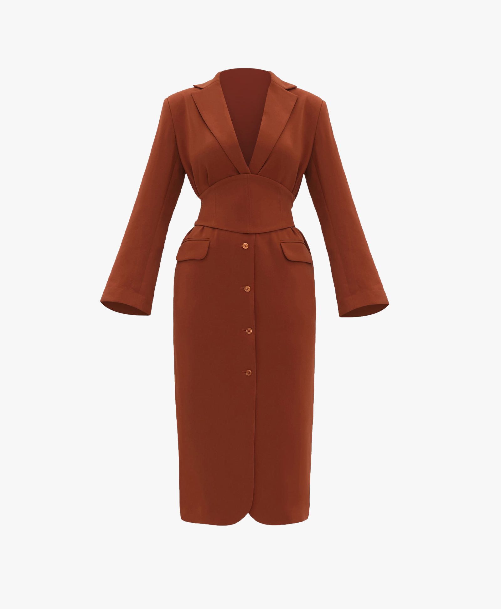 ZIA CORSET BLAZER DRESS - PUMPKIN made by Andrea Iyamah