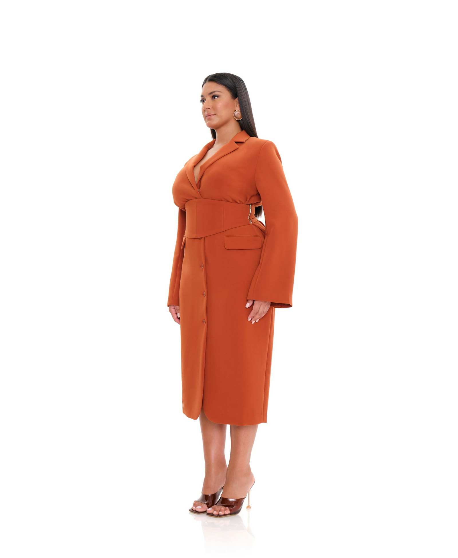 ZIA CORSET BLAZER DRESS - PUMPKIN made by Andrea Iyamah
