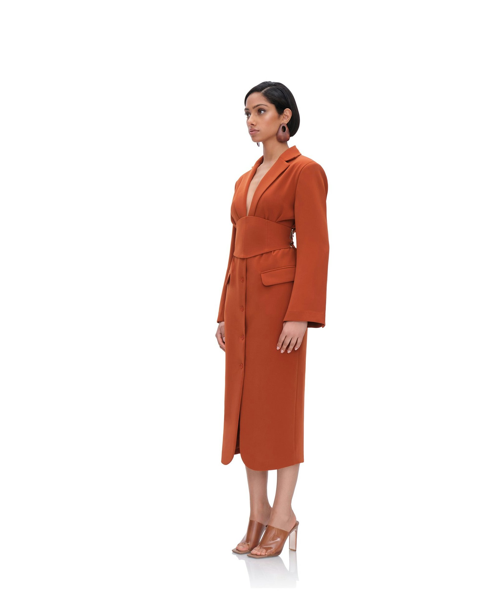 ZIA CORSET BLAZER DRESS - PUMPKIN made by Andrea Iyamah