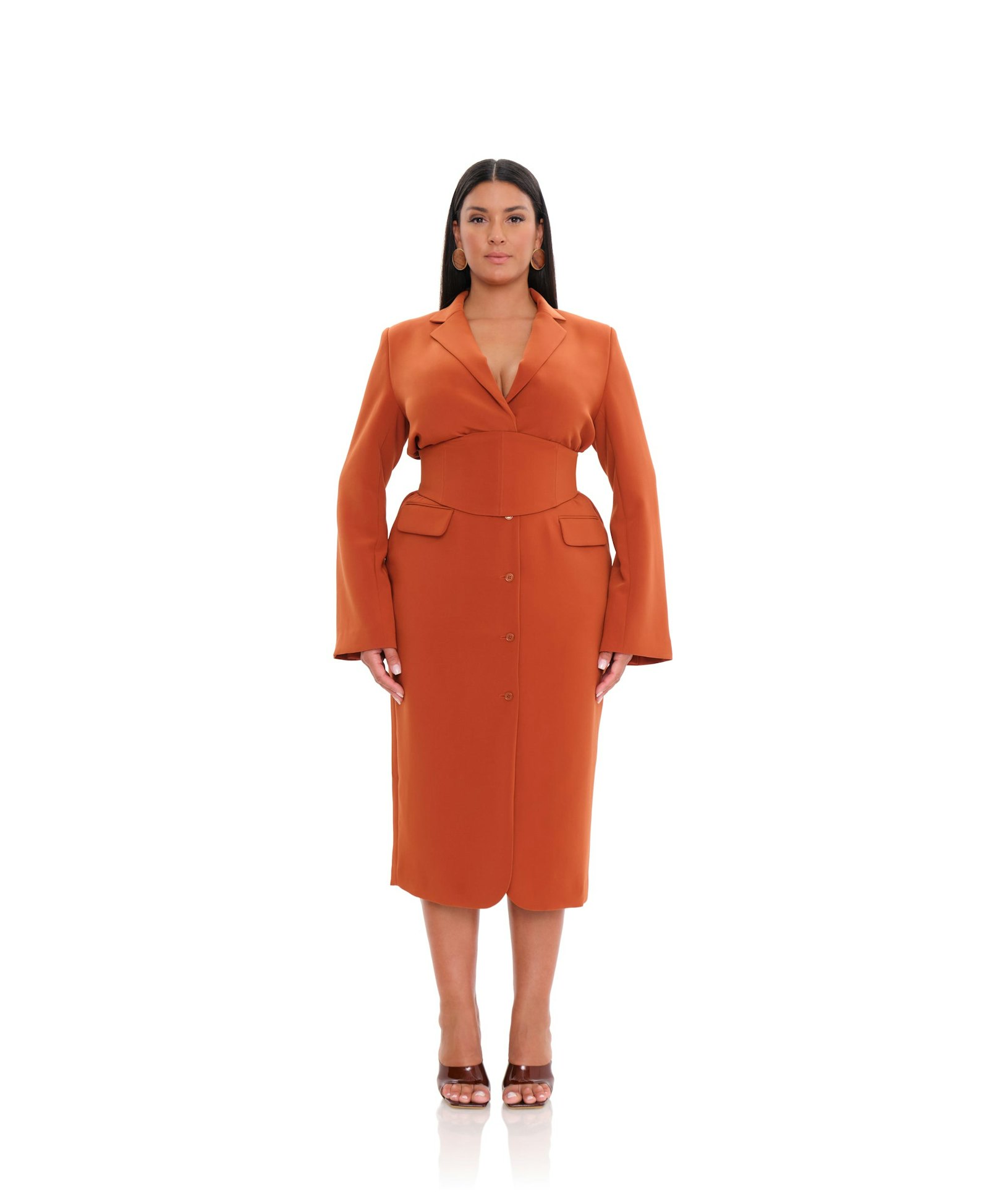 ZIA CORSET BLAZER DRESS - PUMPKIN made by Andrea Iyamah