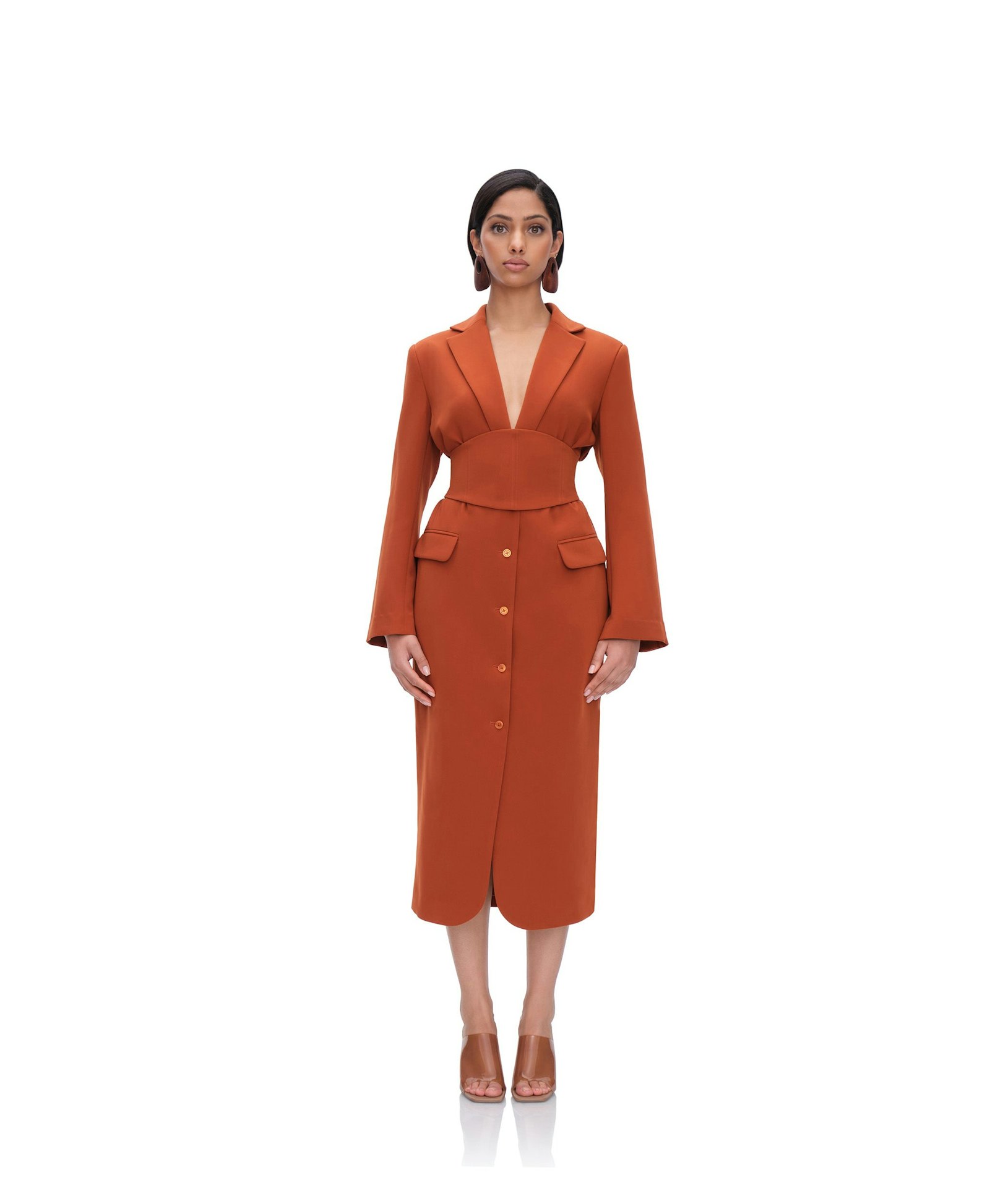 ZIA CORSET BLAZER DRESS - PUMPKIN made by Andrea Iyamah