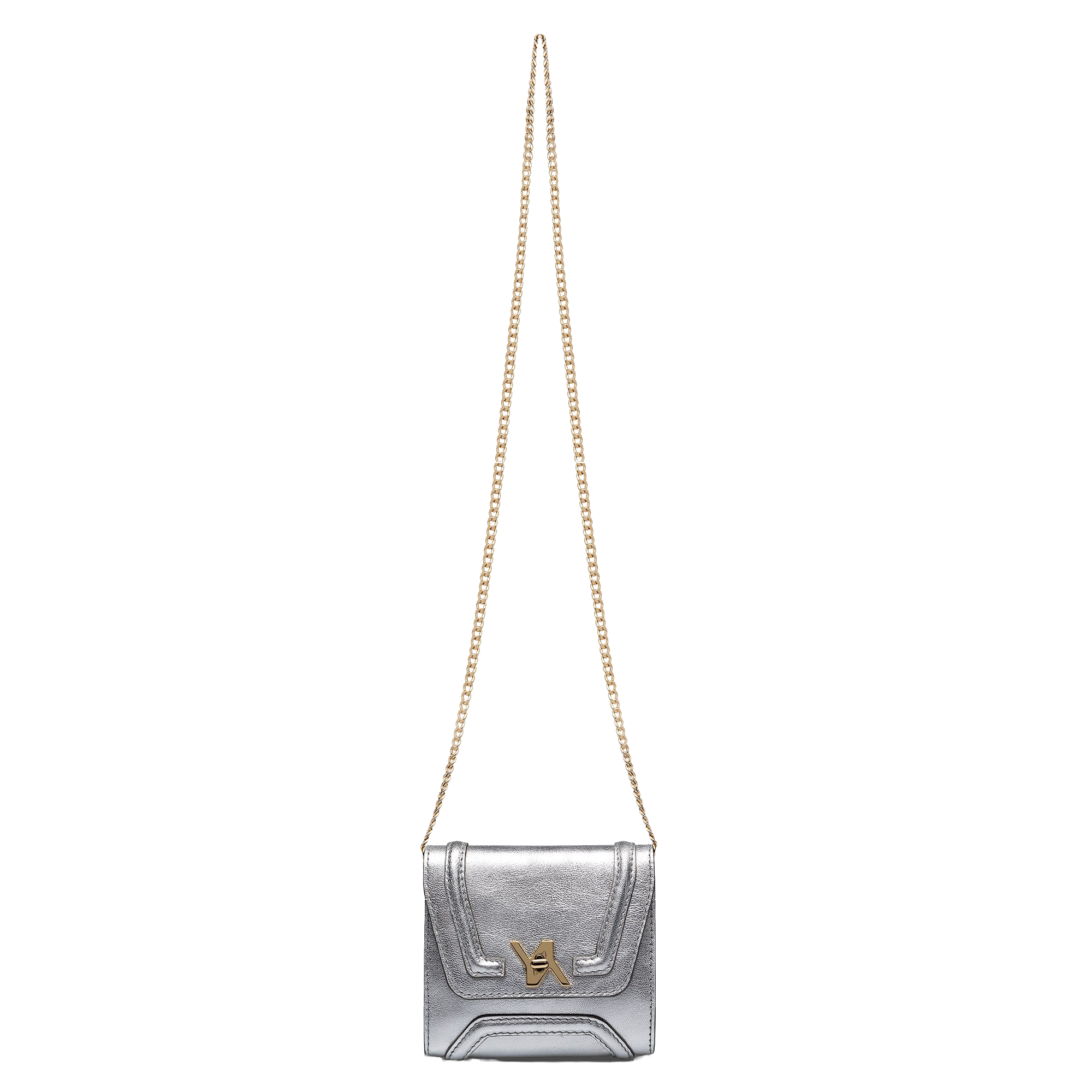 Shop Yliana Yepez Mini Giovanna Pocket Metallic Silver