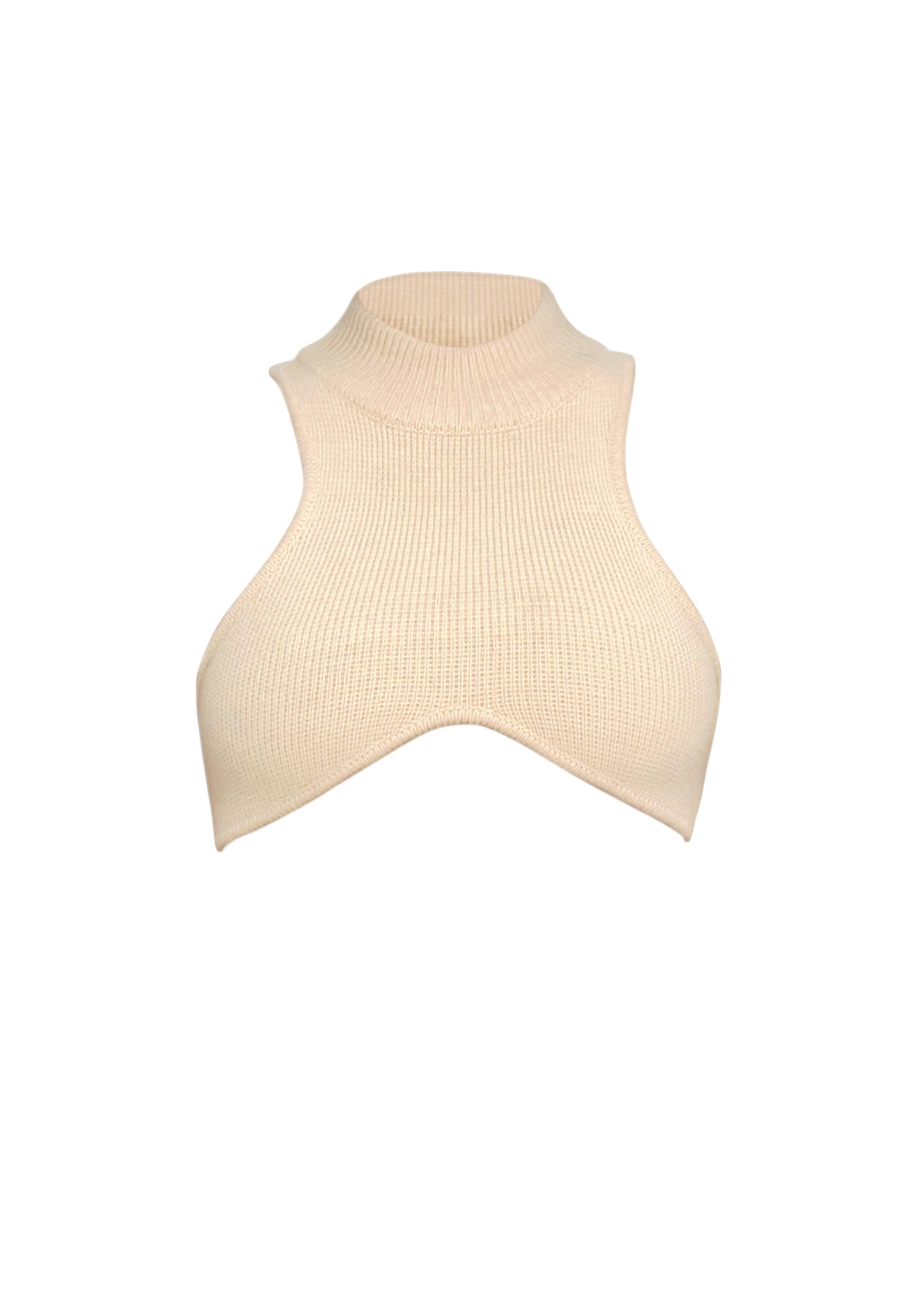 Andrea Iyamah Ally Tusk Knit Top In Beige