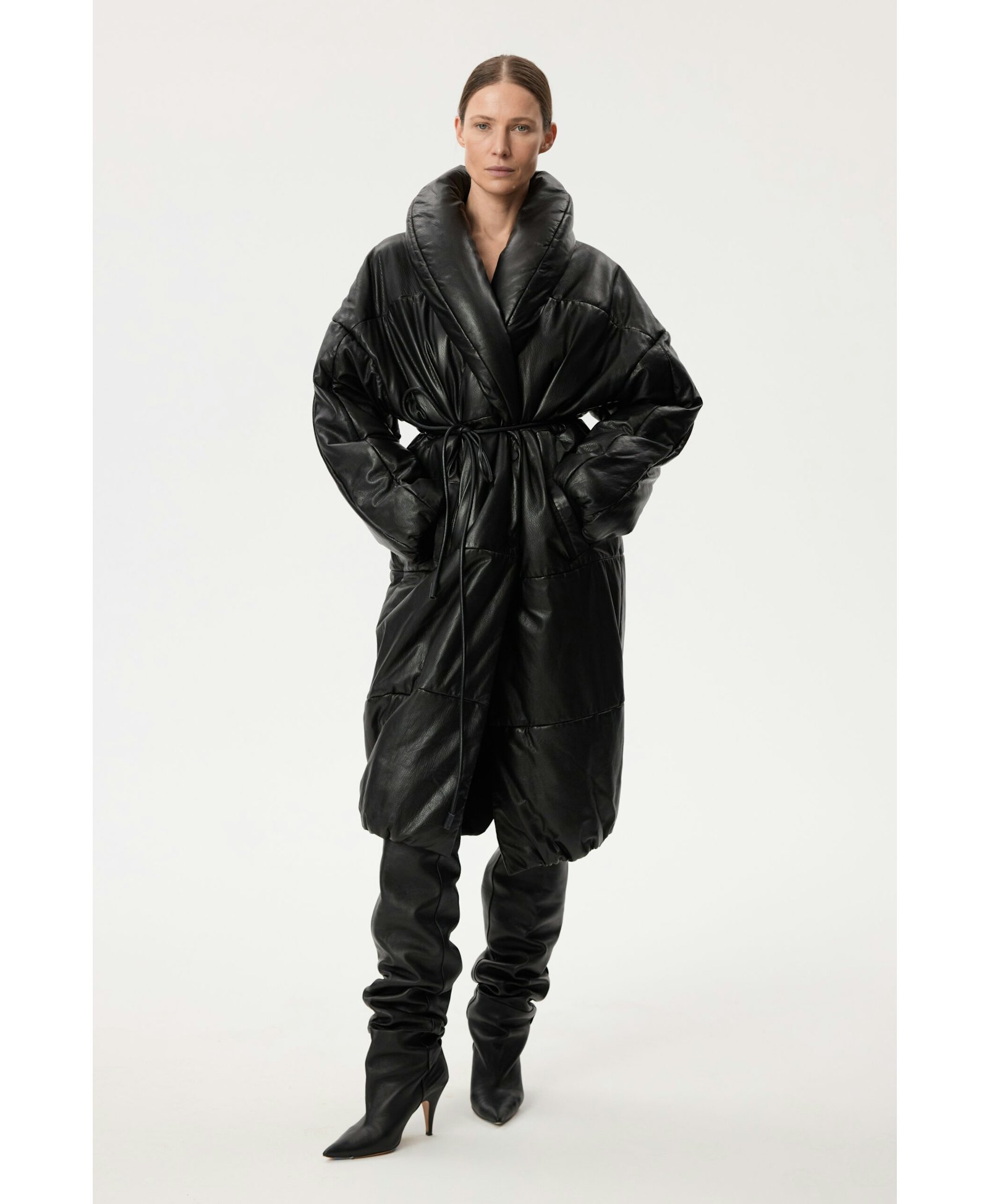 Long Leather Coat made by YAVORSKA