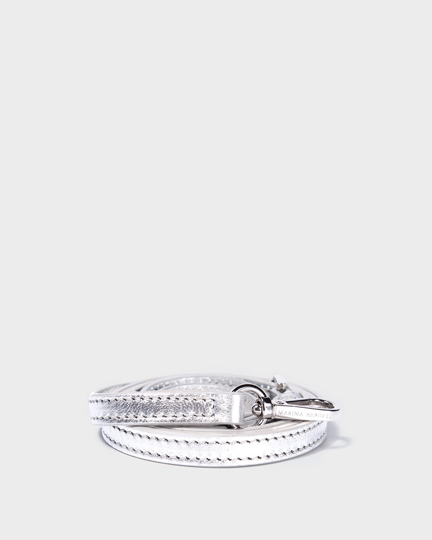 Shop Marina Raphael Baby Riviera In Silver Ribbed Leather (seezona)