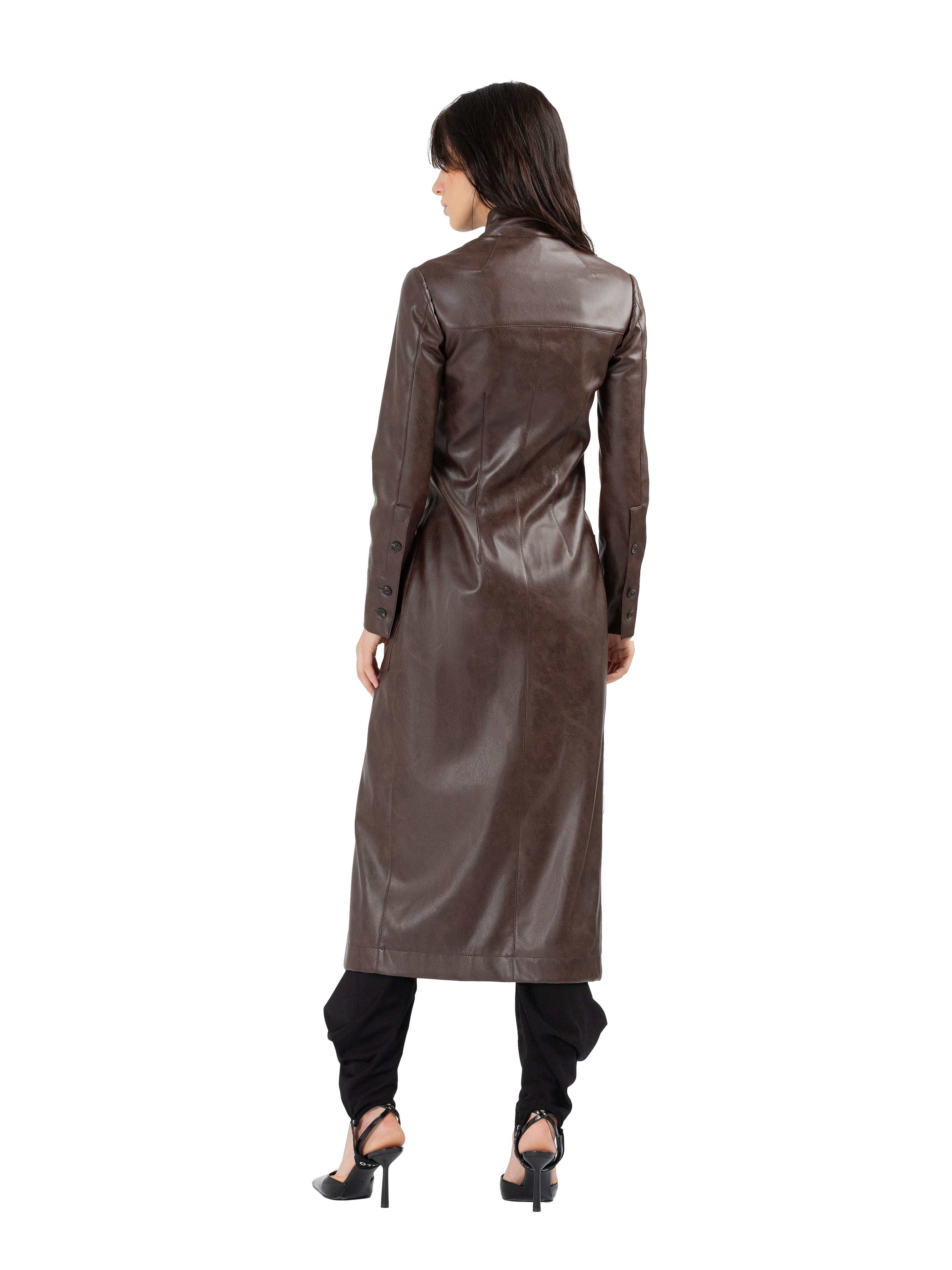 Shop Divalo Tilischka Vegan Leather Long Dress
