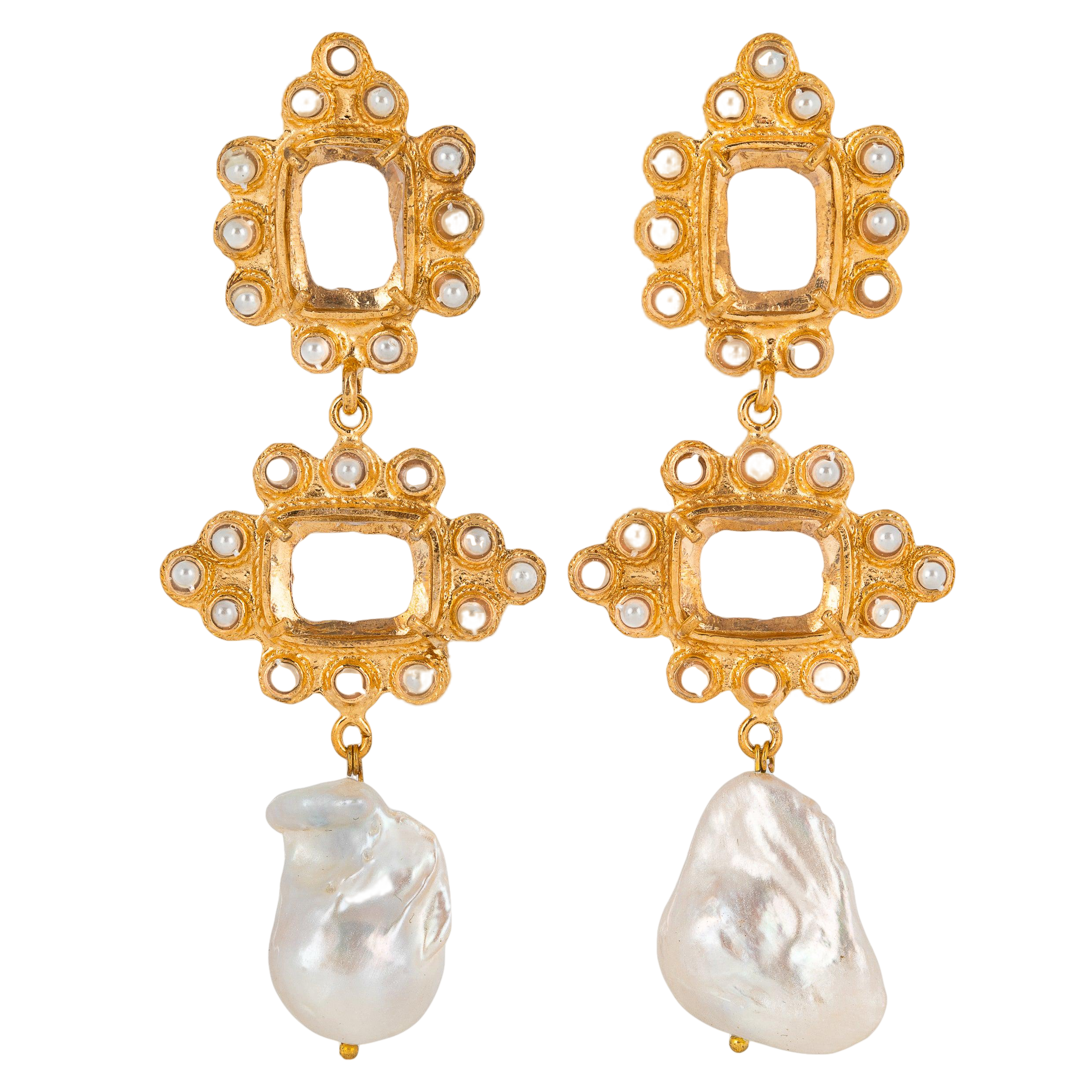 Christie Nicolaides Graciela Earrings Clear In Gold