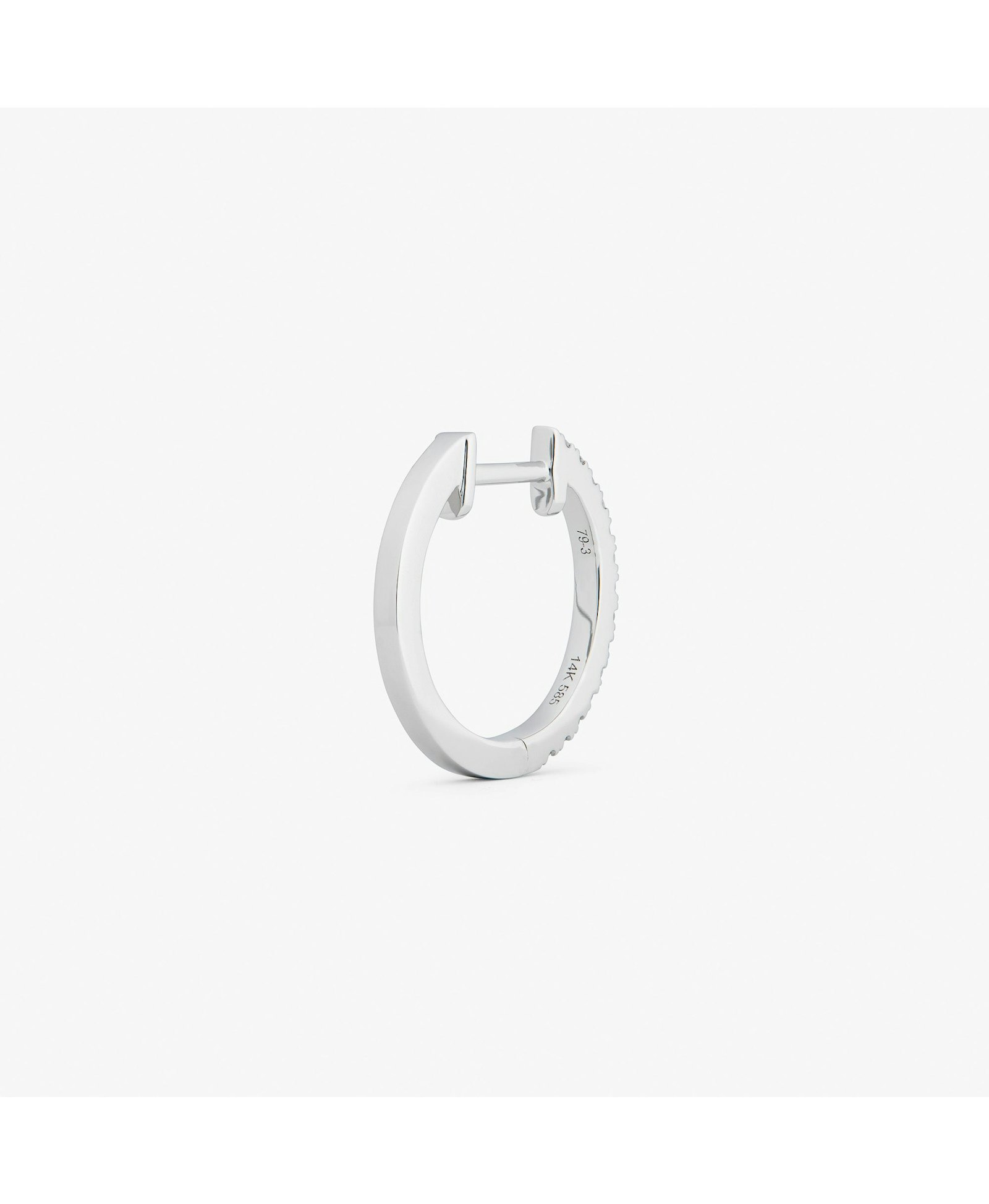 HOOP - WHITE DIAMOND & PLAIN WHITE GOLD - 14MM made by ENNUI