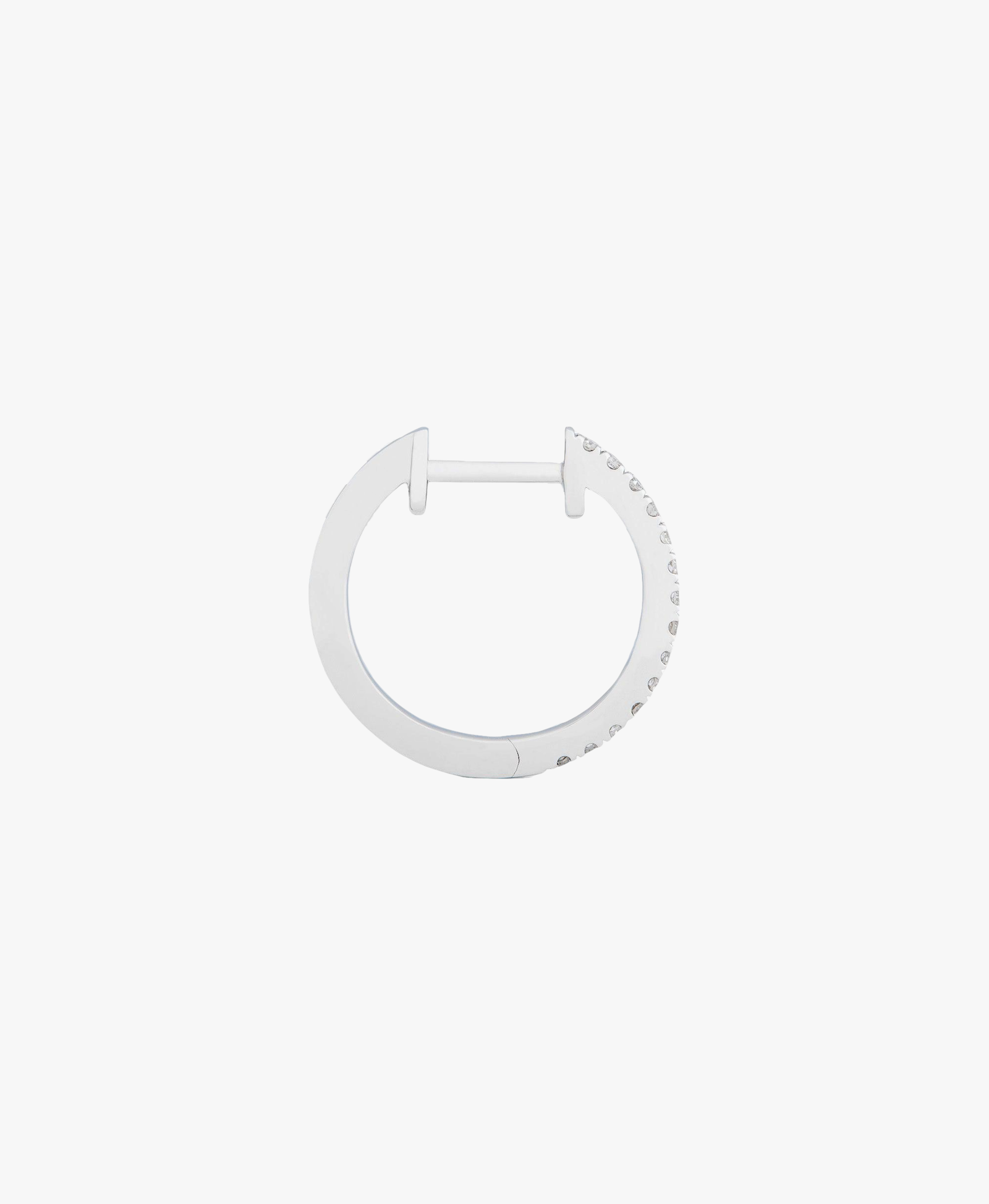 HOOP - WHITE DIAMOND & PLAIN WHITE GOLD - 14MM made by ENNUI