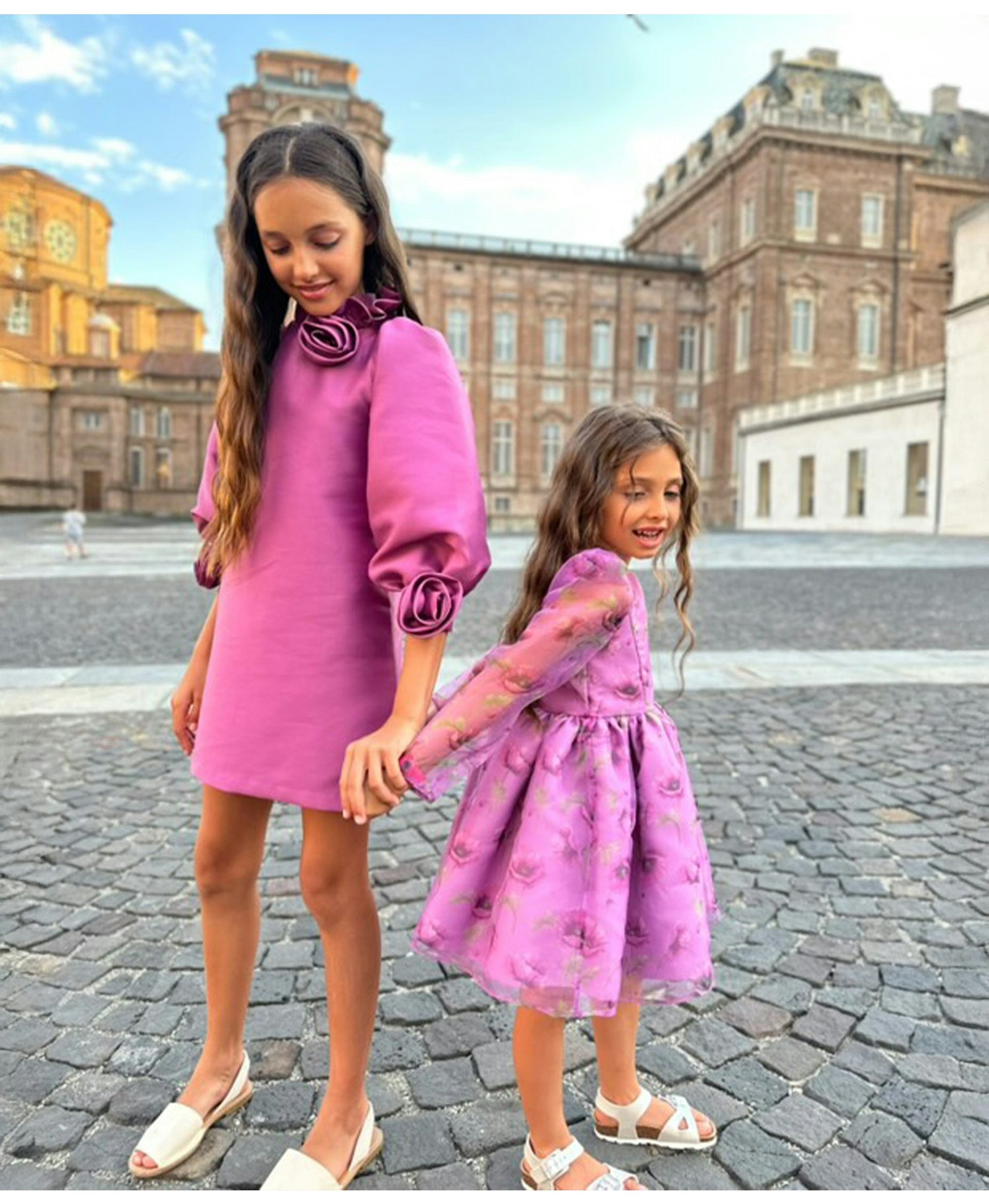 3D Roses Appliqué Girls Dress made by Mama Luma