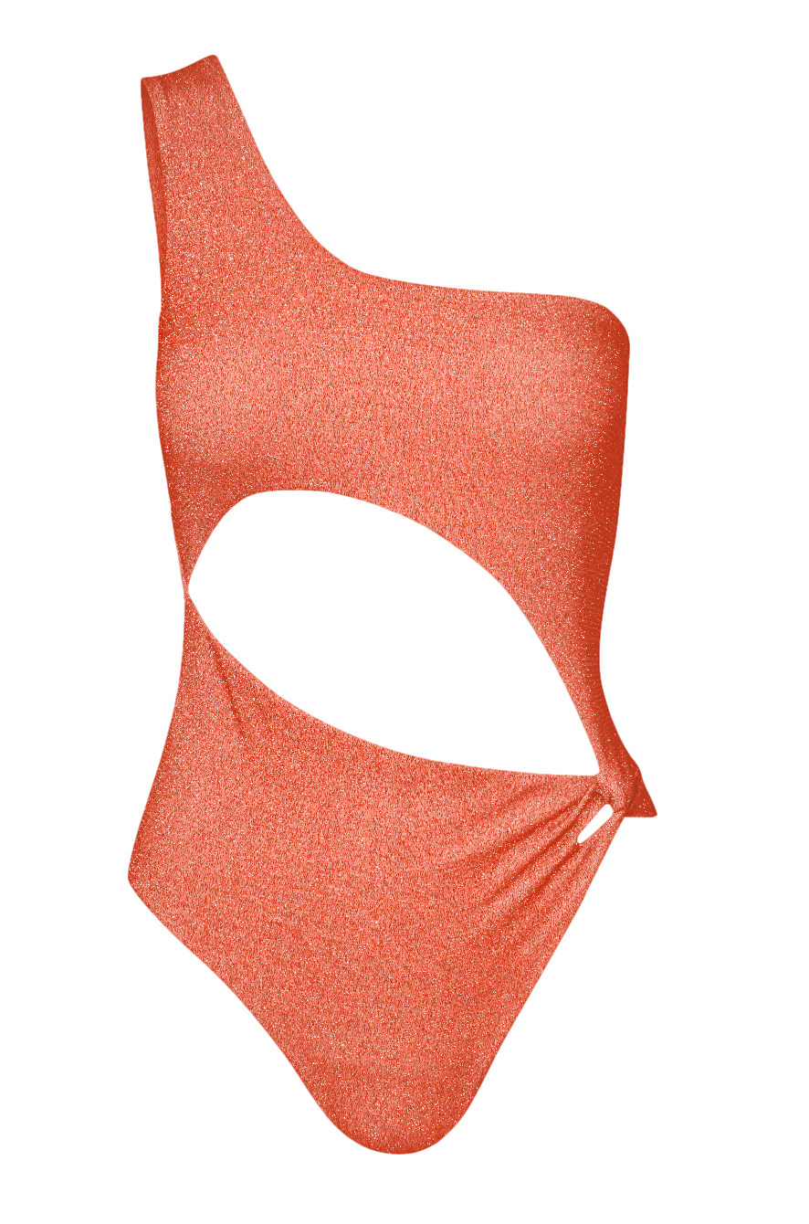 Baobab Women's Nikka Glittery One-piece Swimsuit In Orange