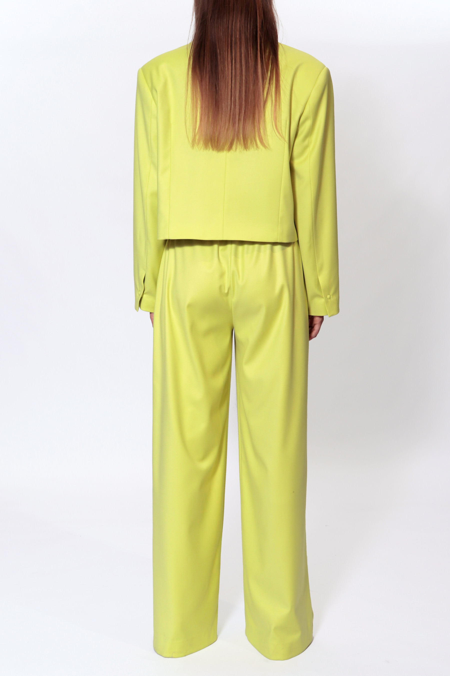 Shop Halewski Blazer Lora Wild Lime In Flax Yellow