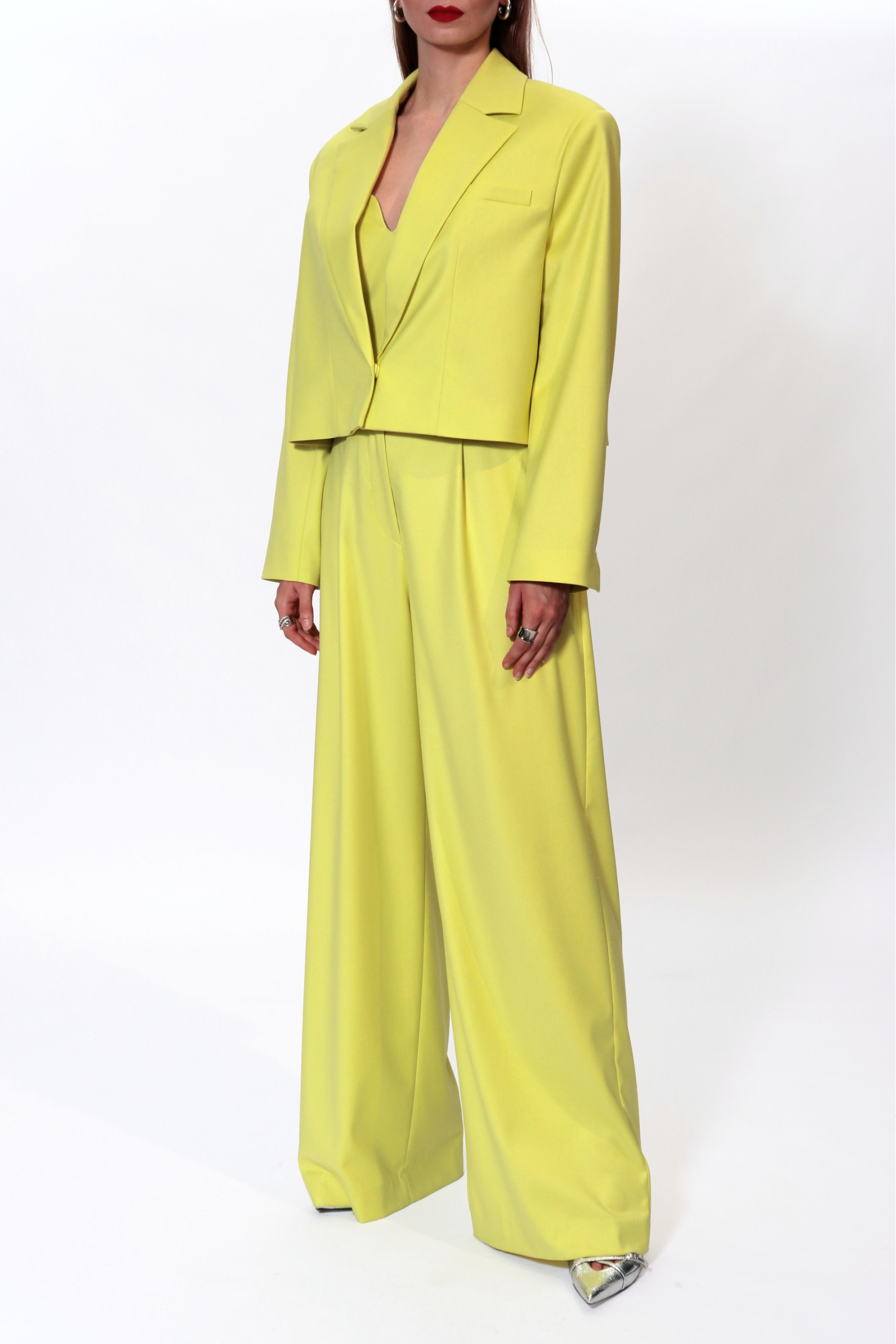 Shop Halewski Blazer Lora Wild Lime In Flax Yellow