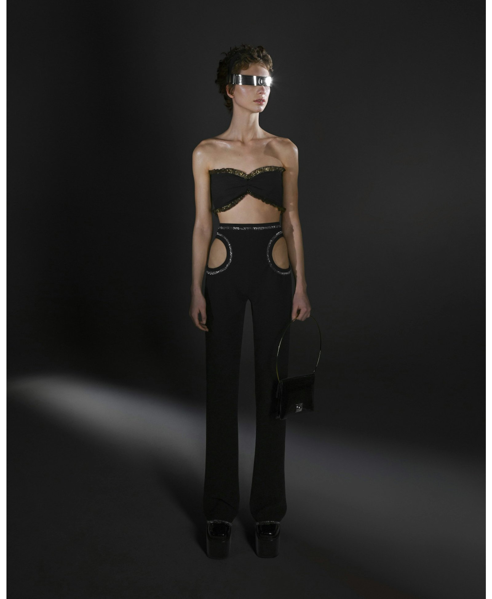 METALLIC LACE-TRIMMED BRALETTE made by KEBURIA