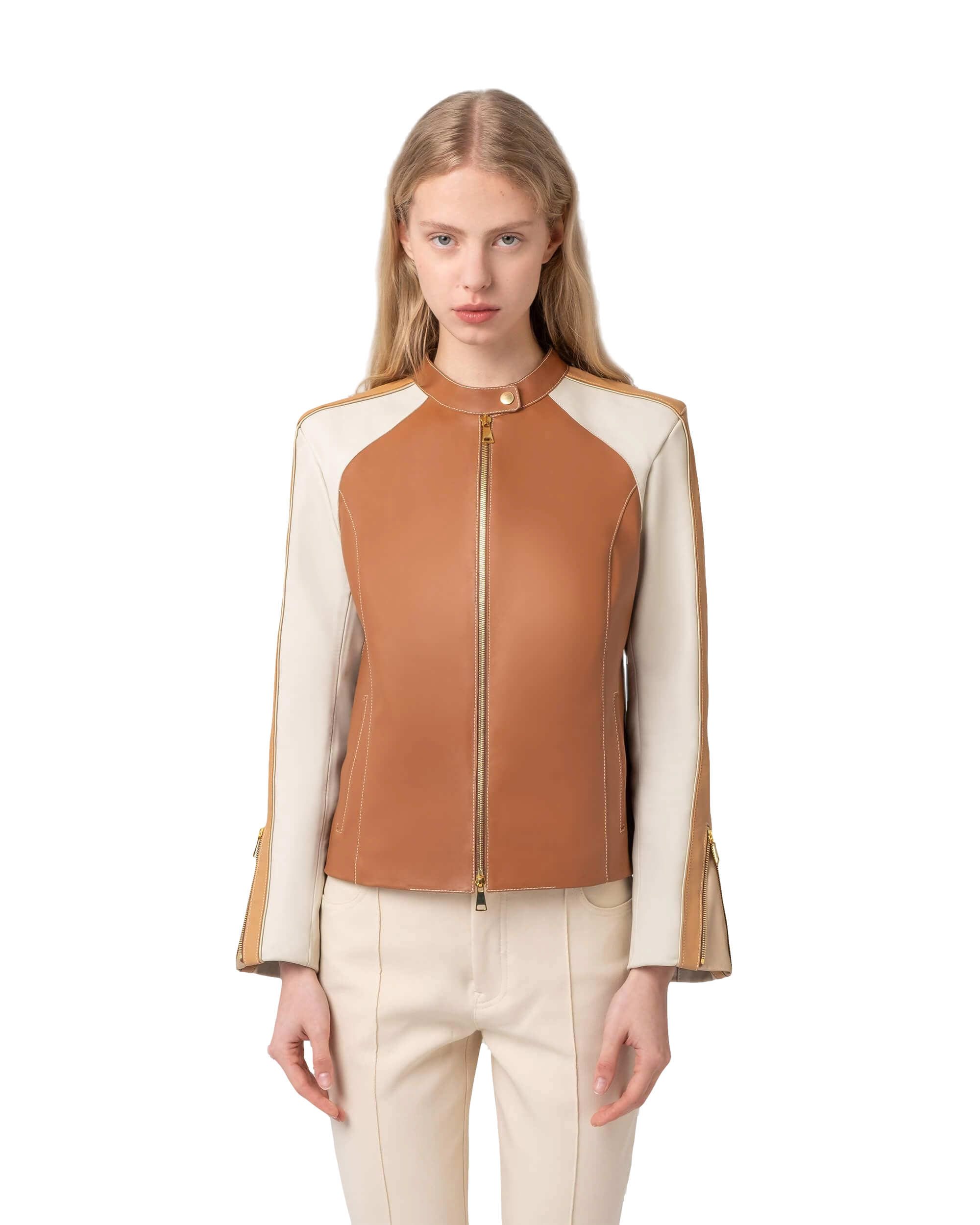 Mietis Willy Jacket Tan / White / Camel In Brown