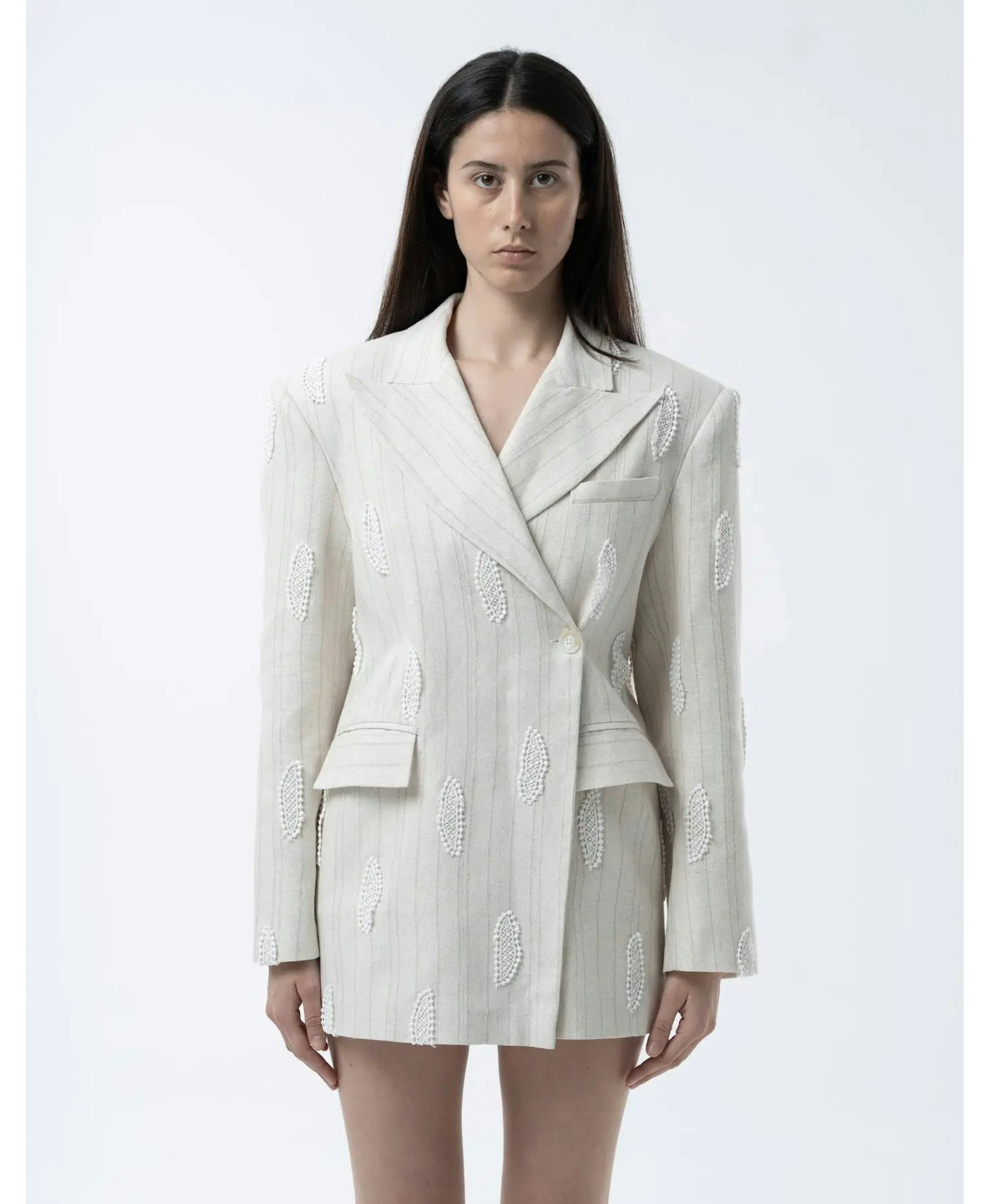 KHALISA Linen Jacket With Embroidery made by MAET