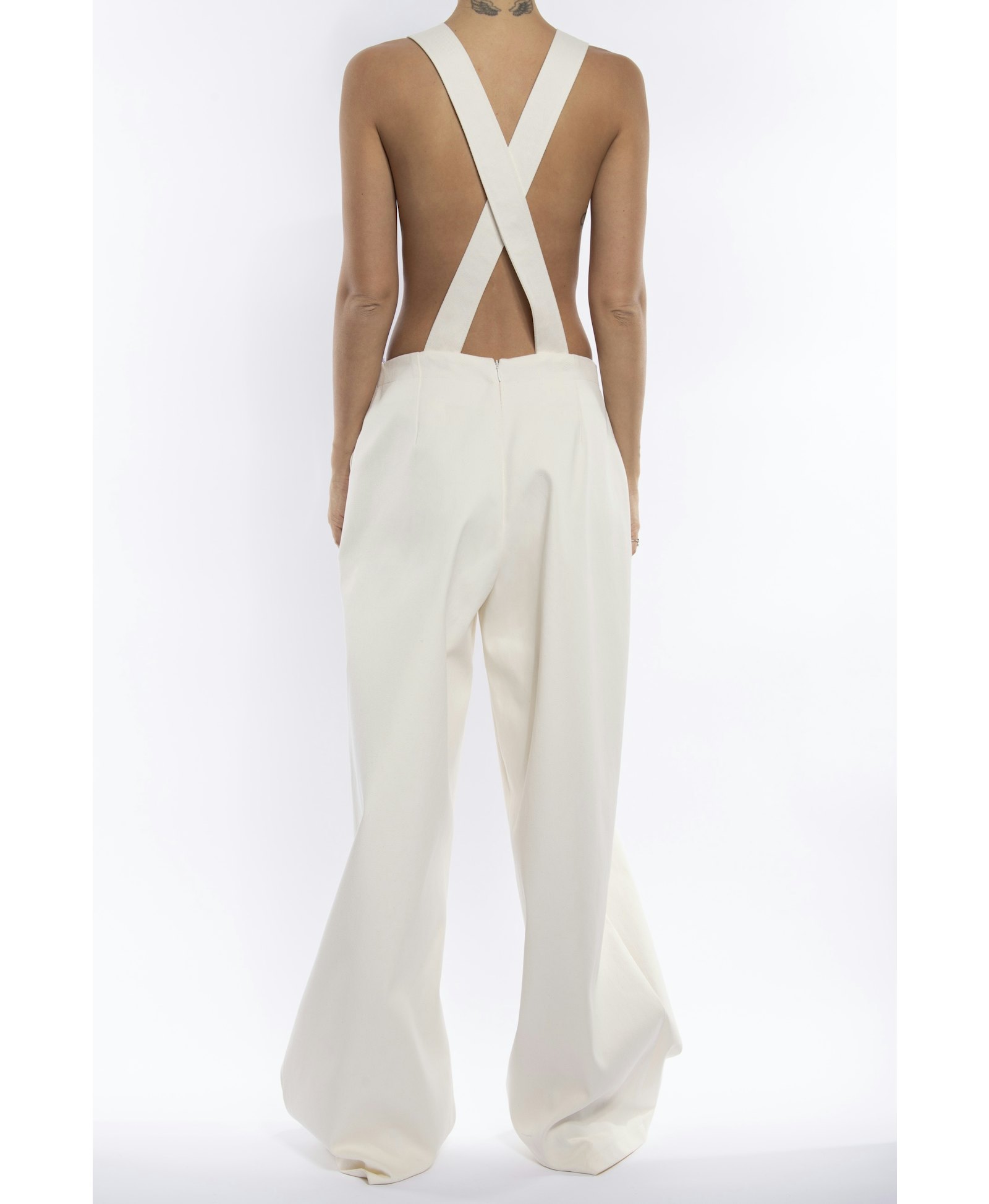 London Denim Jumpsuit in White made by Vestiaire d'un Oiseau Libre