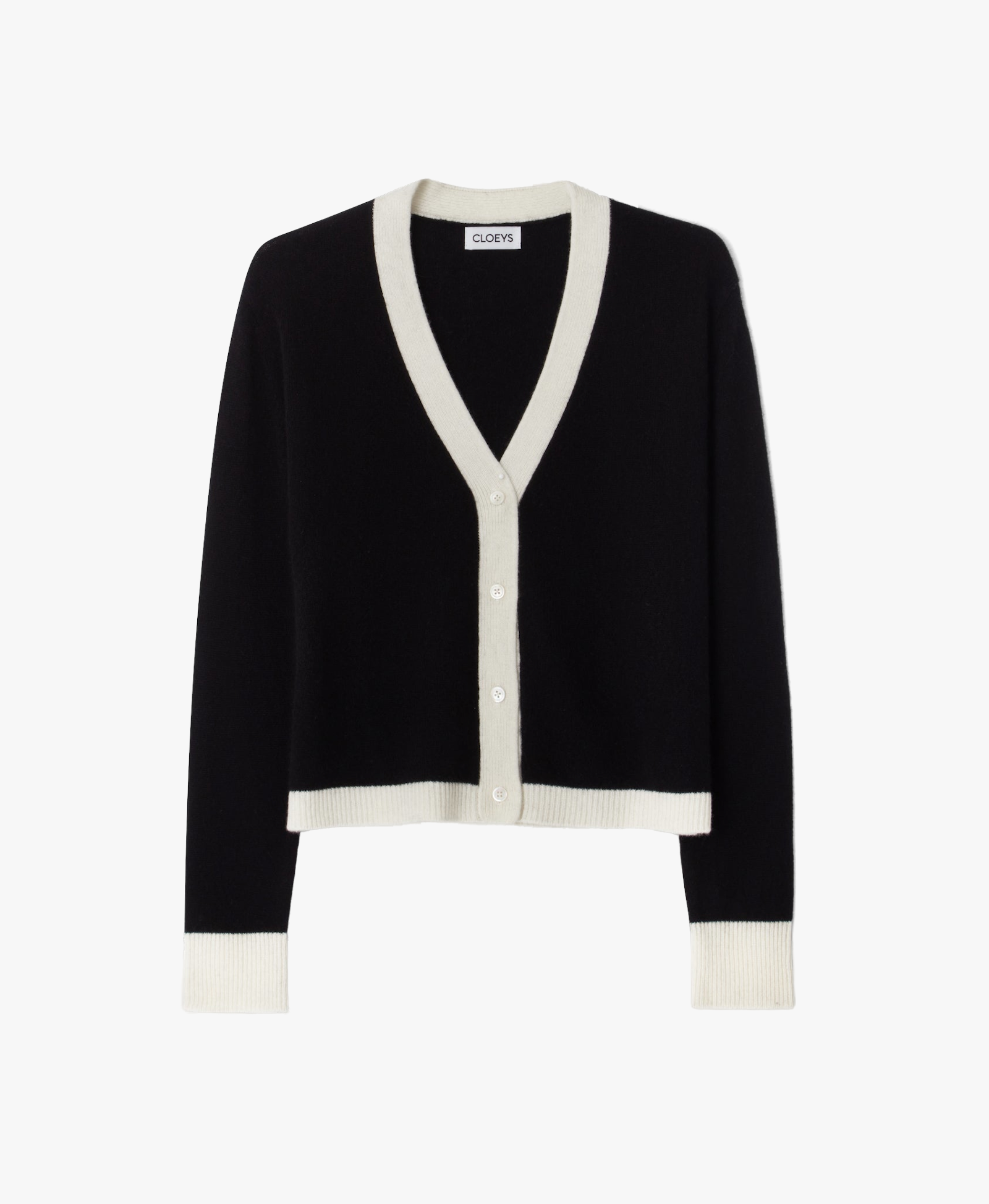 Colourblock Cardigan Black & White made by CLOEYS