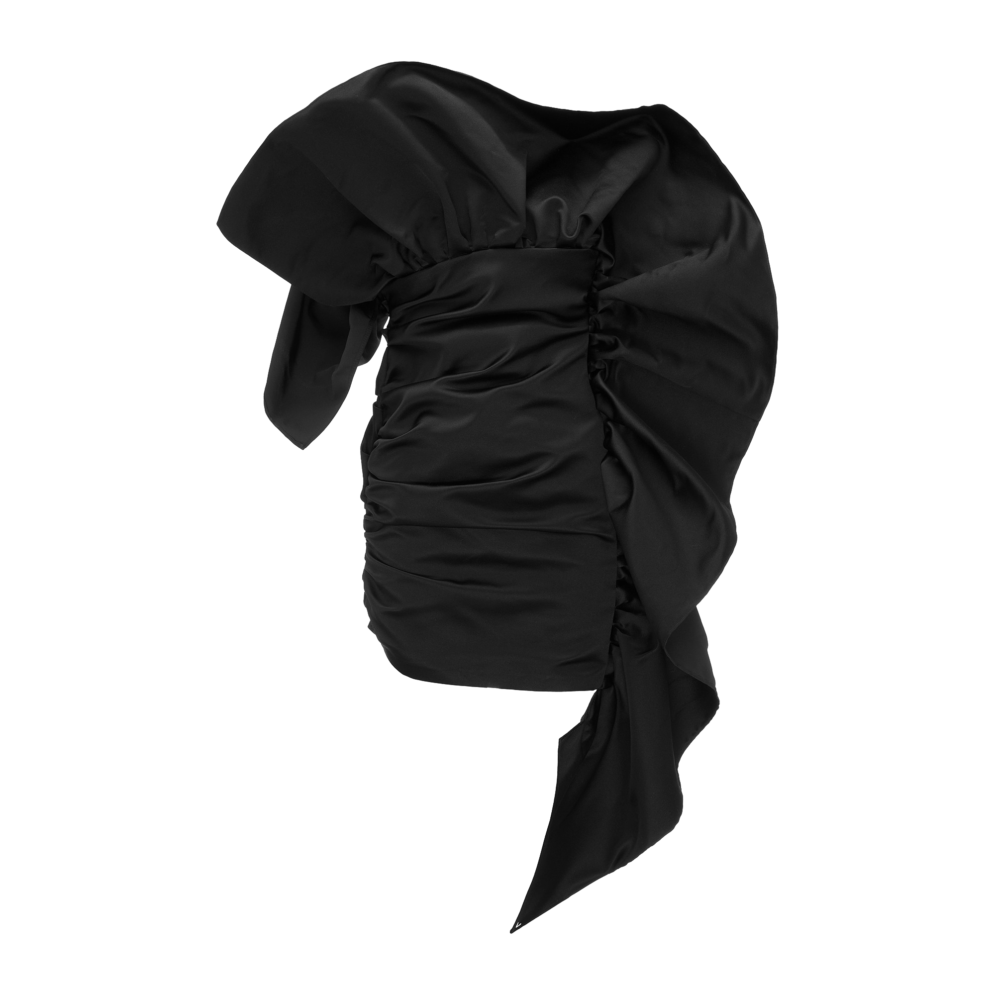 Wiktoria Frankowska La Ruff Silk Dress In Black