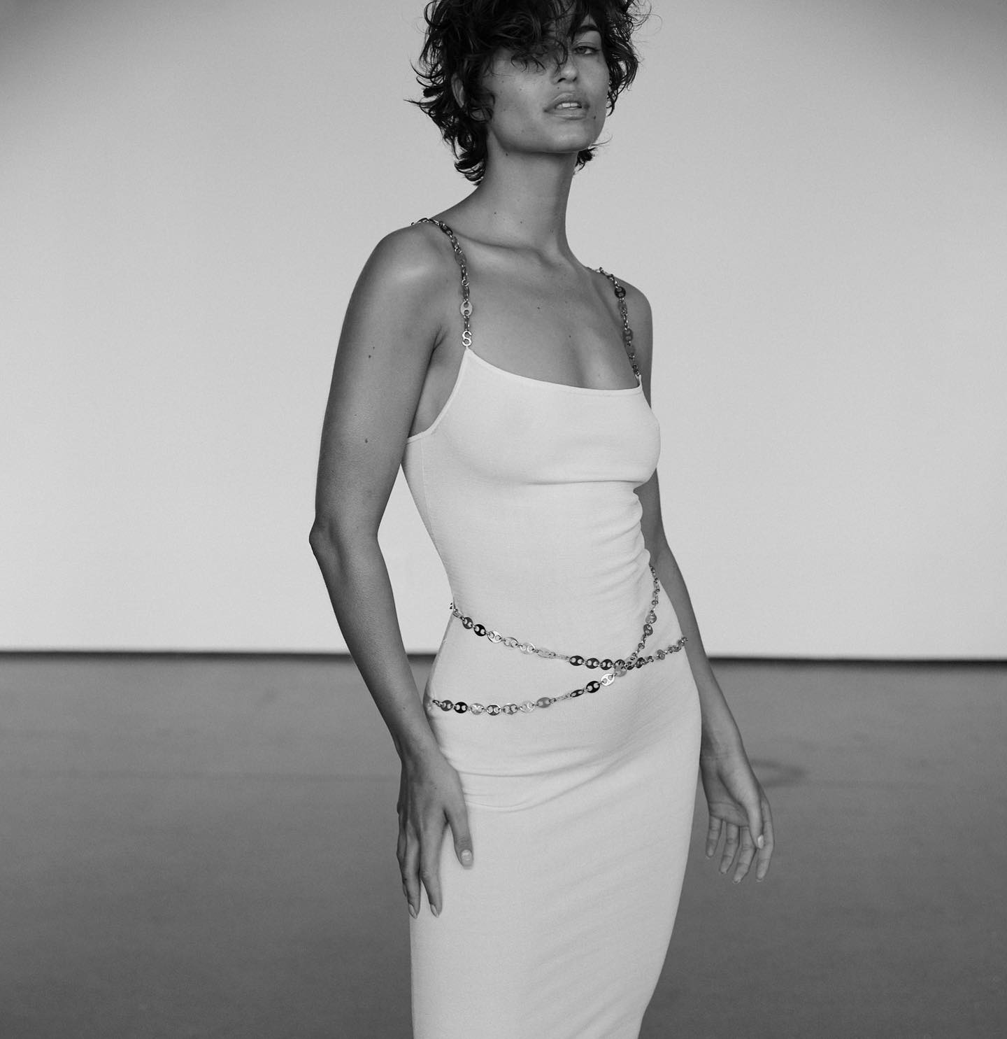 Shop Daniele Morena White Mini Chains Dress