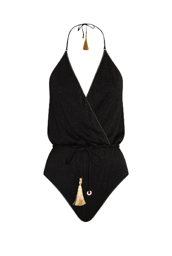 Hanne Bloch Black Glitter V-swimsuit
