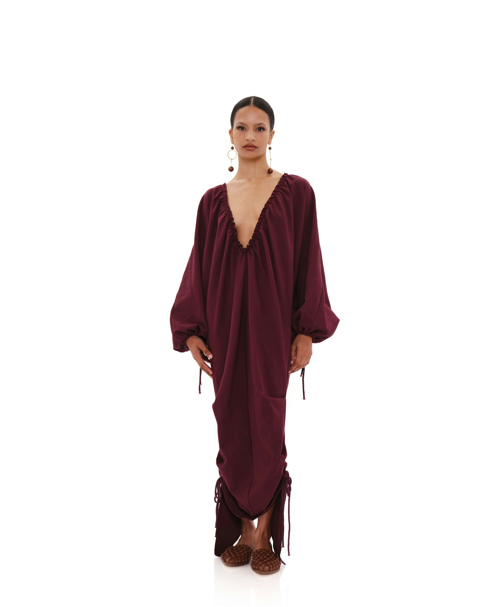META MAXI DRESS - DARK PLUM made by Andrea Iyamah