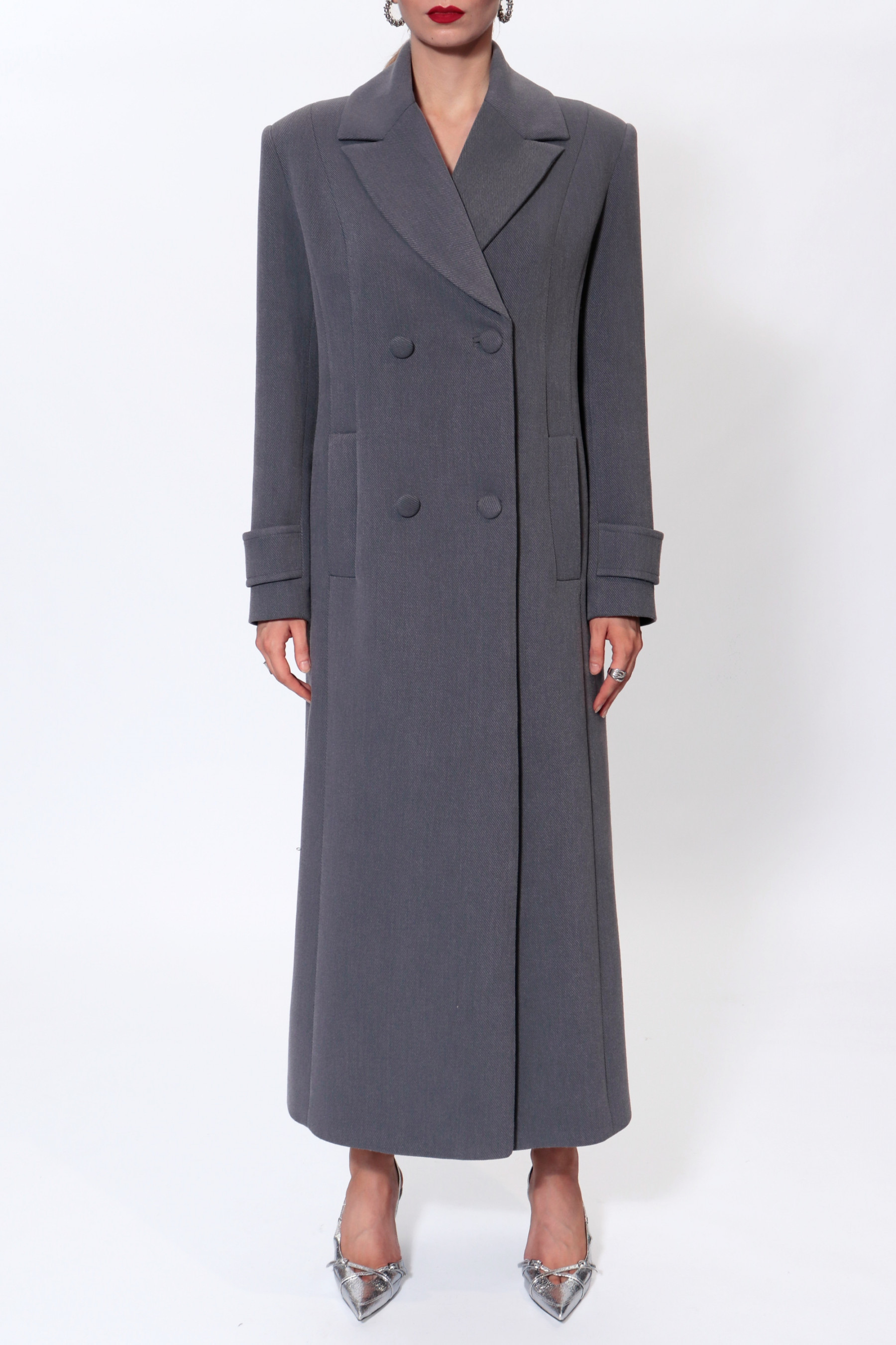 Shop Halewski Coat Cartney Baltic Grey In Slate Black