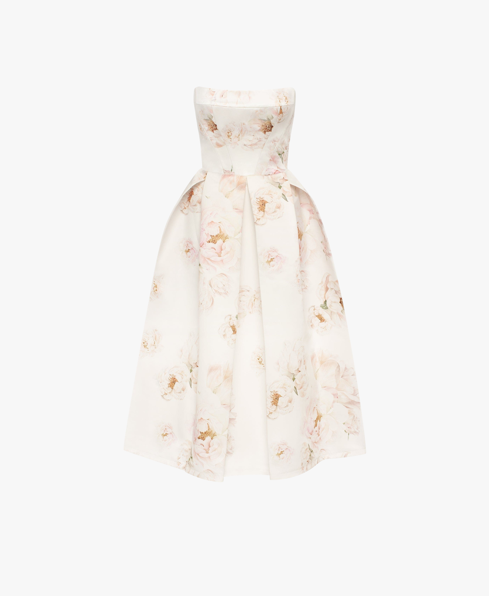 Pink peony corset midi dress, Garden of Eden made by Milla