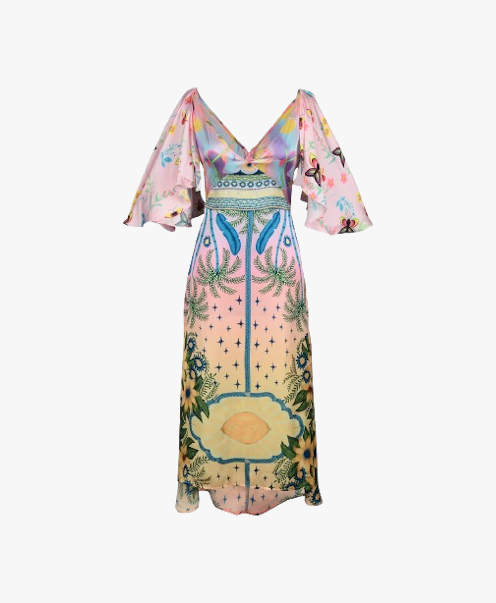 Camille V Shaped Neckline Multi-Coloured Party Dress made by Oceanus Swimwear